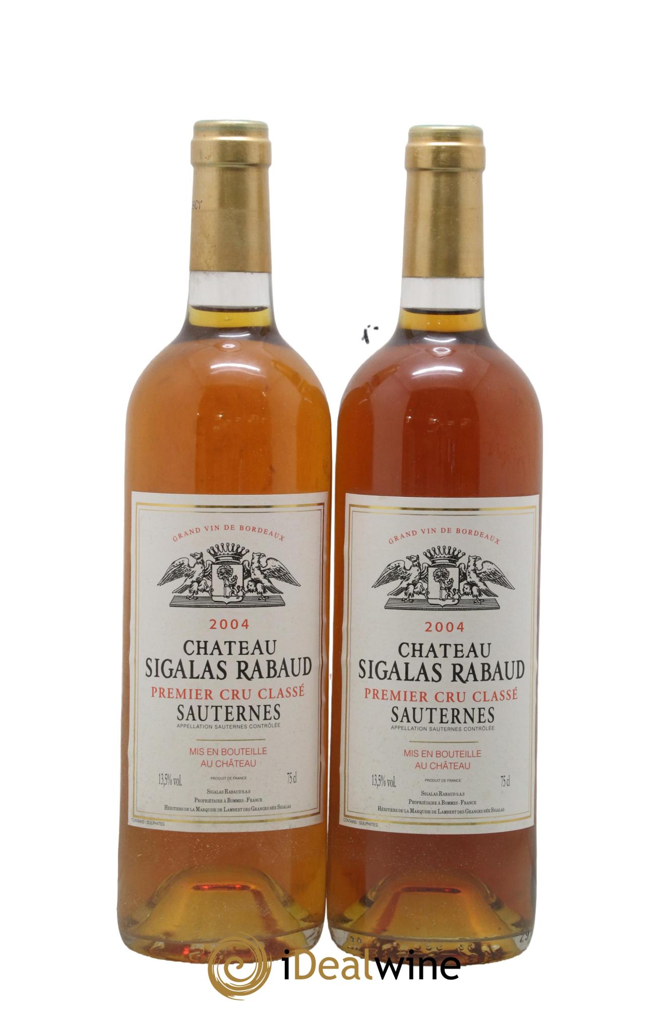Château Sigalas Rabaud 1er Grand Cru Classé 2004 - Lot de 2 bouteilles - 0