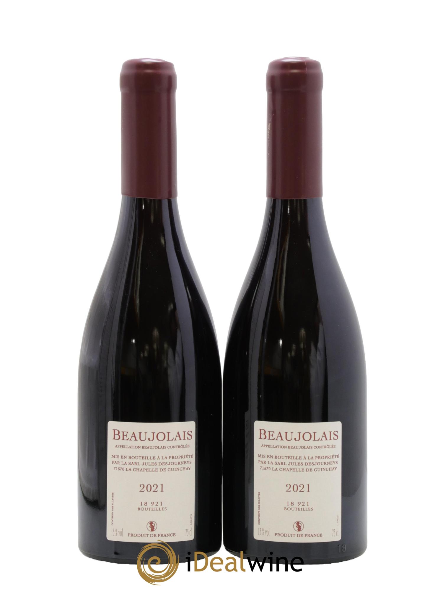 Beaujolais Jules Desjourneys 2021 - Lot of 2 bottles - 1