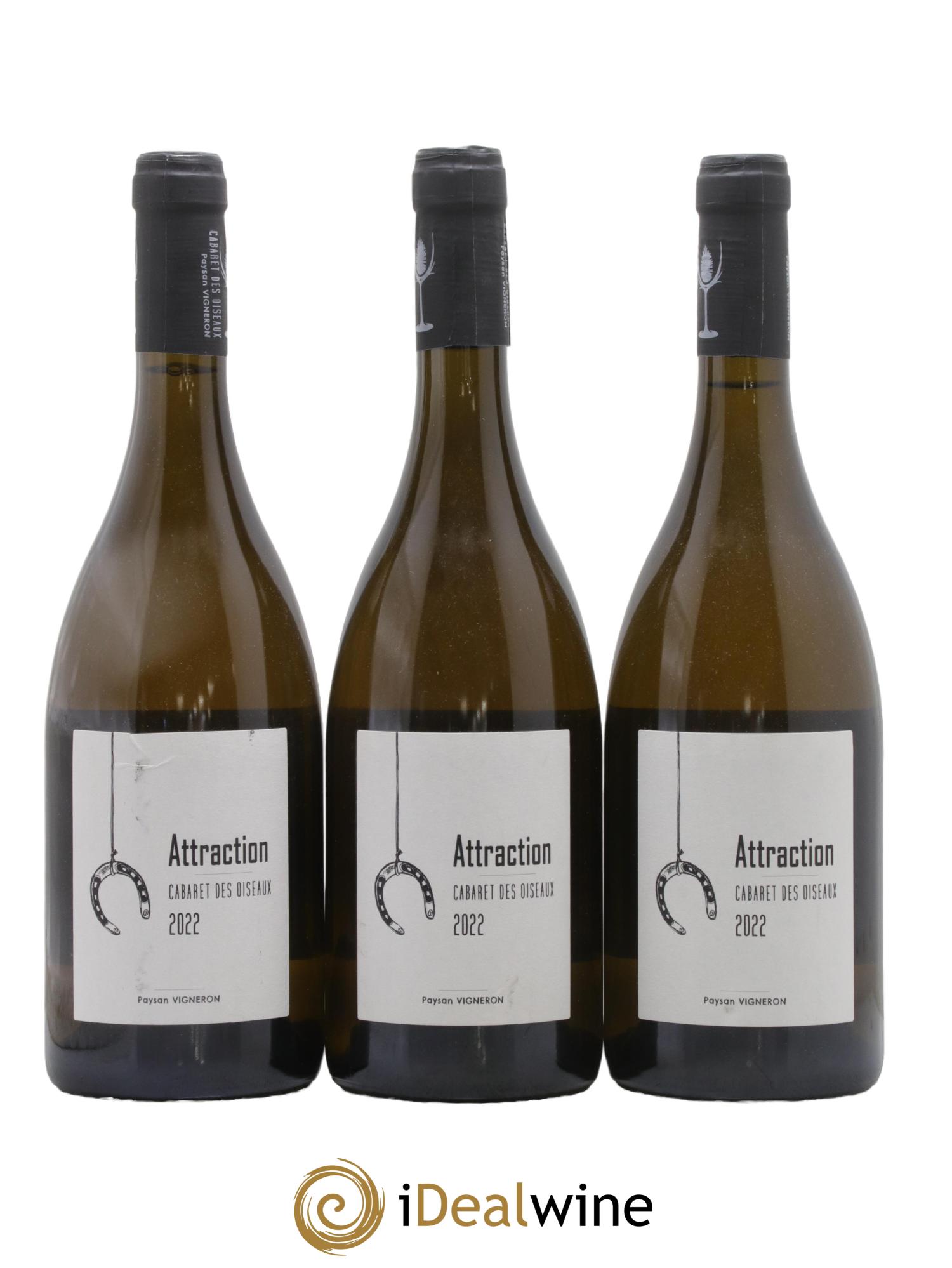Vin de France Chardonnay Attraction Cabaret des Oiseaux 2022 - Lot de 3 bouteilles - 0