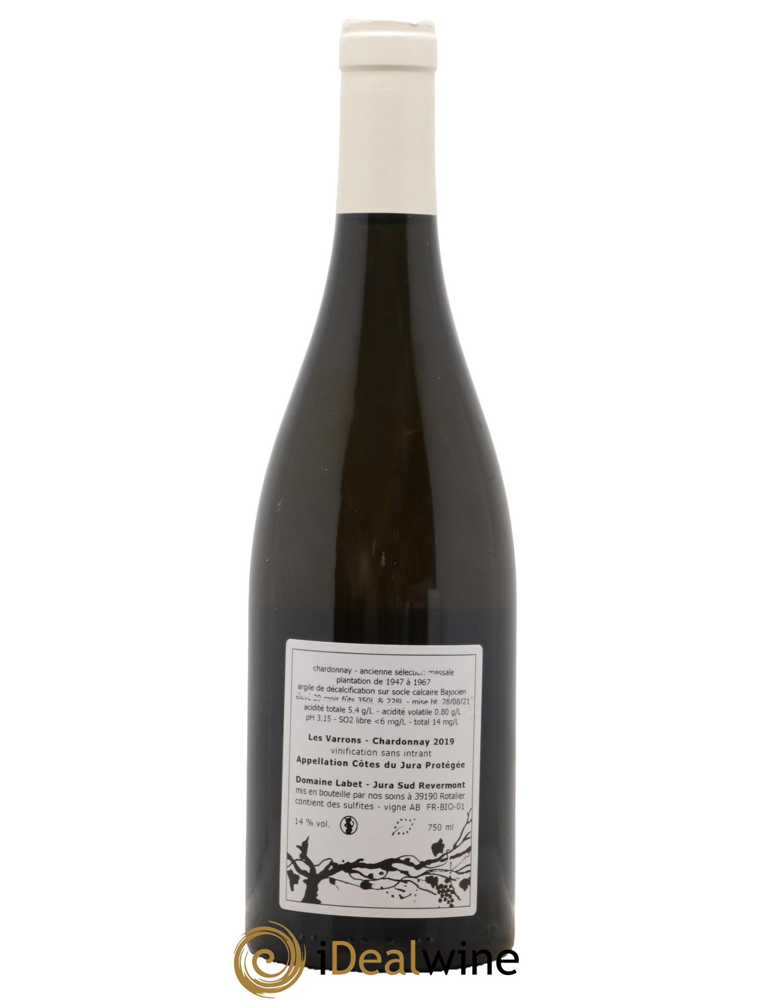 Côtes du Jura Chardonnay Les Varrons Romain - Julien  - Charline Labet 2019 - Lotto di 1 bottiglia - 1