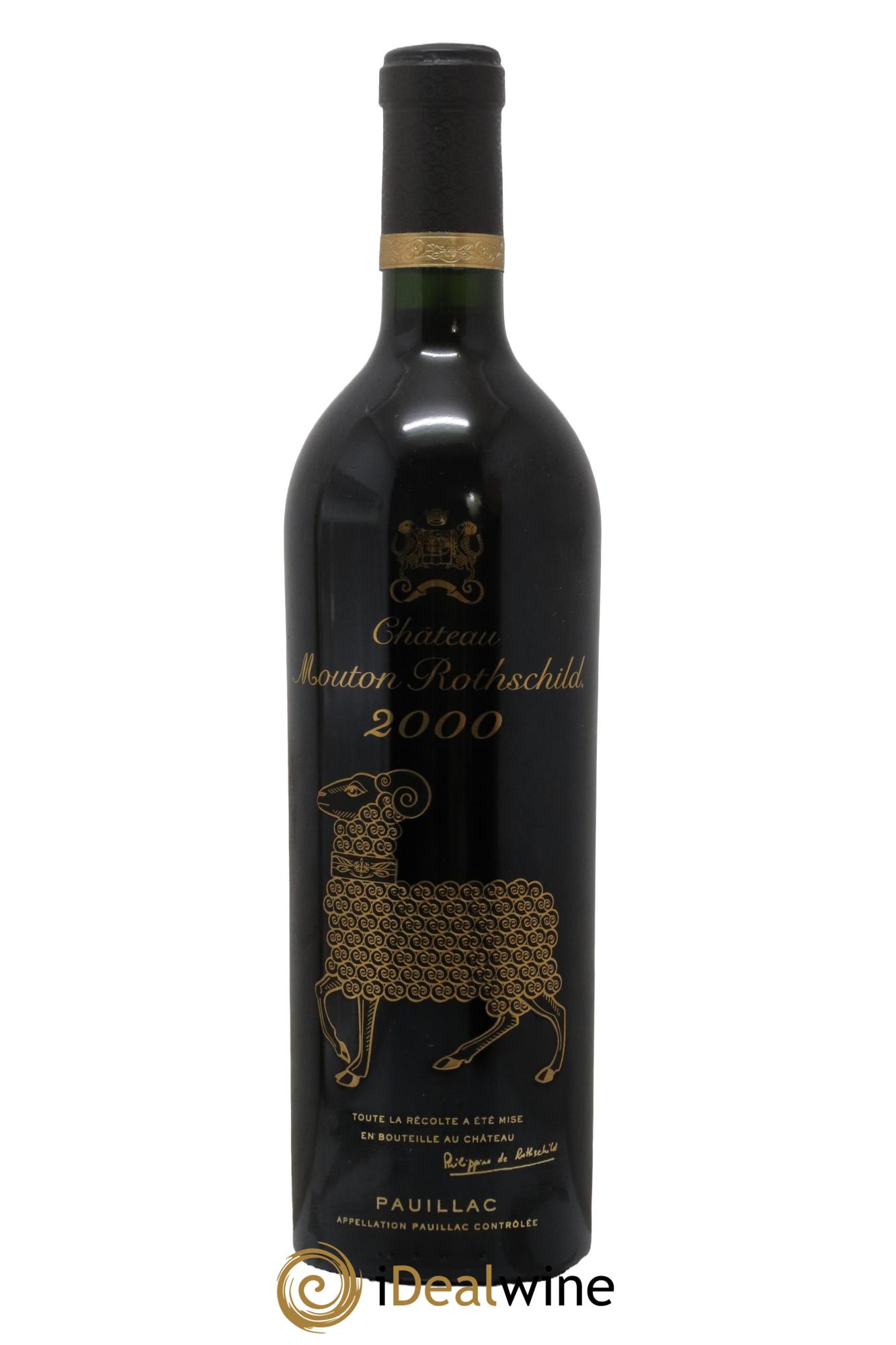 Château Mouton Rothschild 1er Grand Cru Classé 2000 - Lot de 1 bouteille - 0