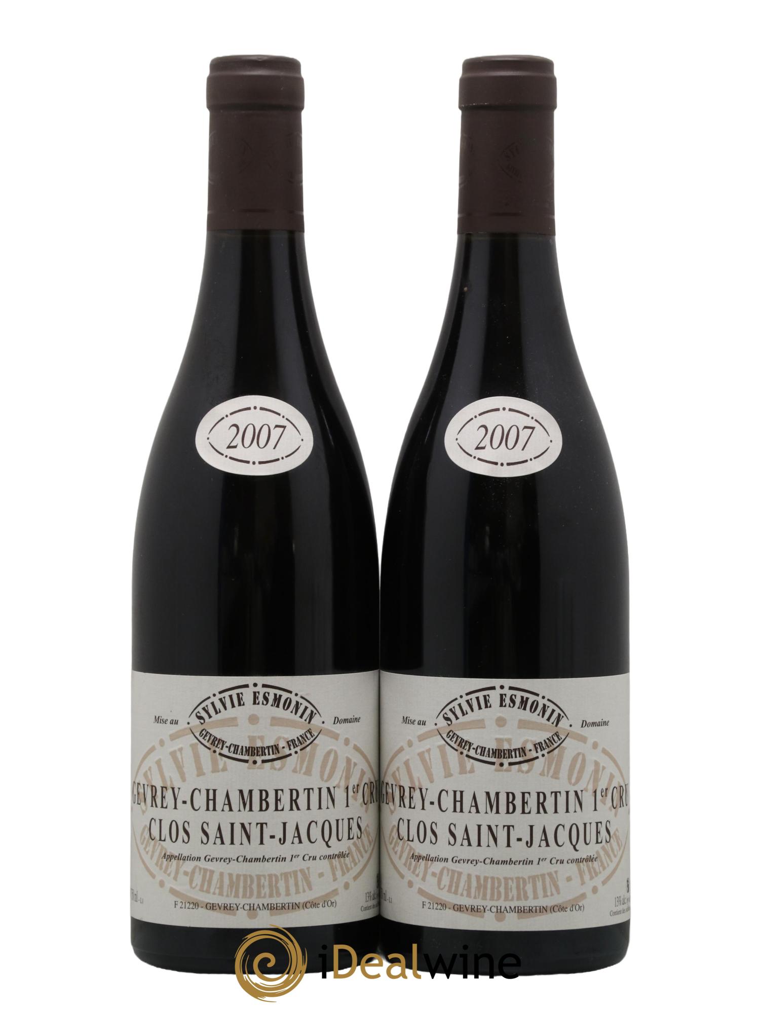 Gevrey-Chambertin 1er Cru Clos Saint Jacques Sylvie Esmonin 2007 - Lot de 2 bouteilles - 0