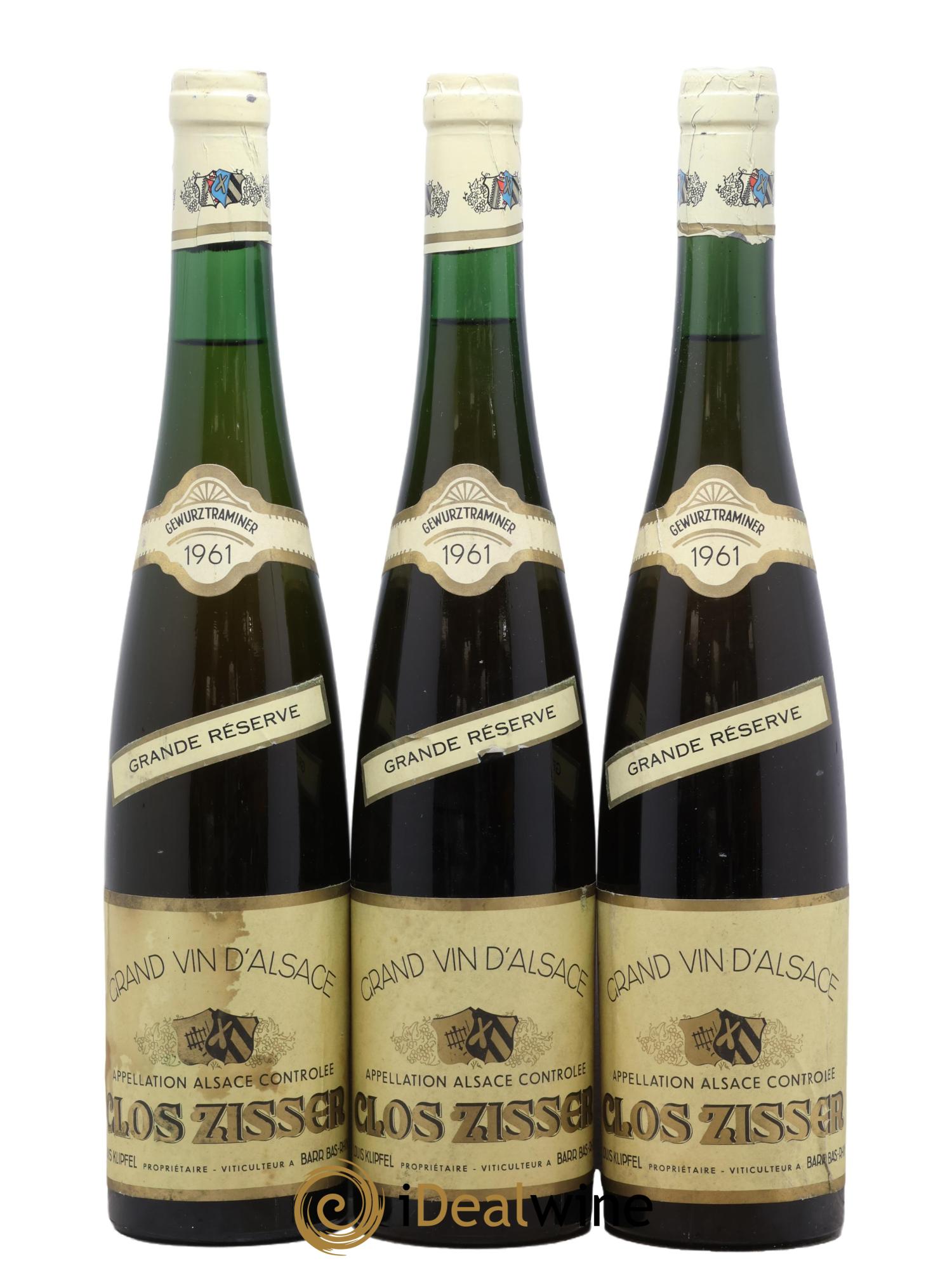 Alsace Gewurztraminer Grande Réserve Clos Zisser Louis Klipfel 1961 - Lot de 6 bouteilles - 2