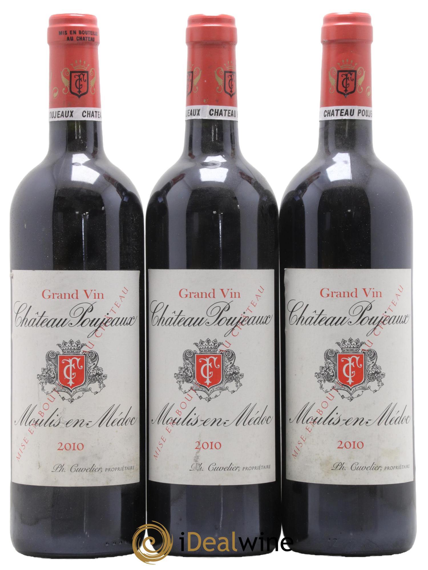 Château Poujeaux 2010 - Lot de 3 bouteilles - 0