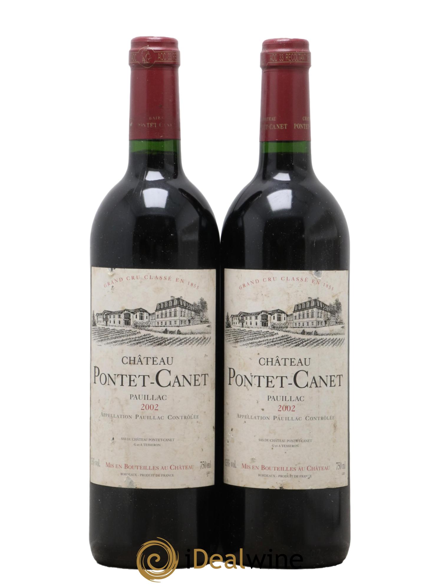 Château Pontet Canet 5ème Grand Cru Classé 2002 - Lotto di 2 bottiglie - 0