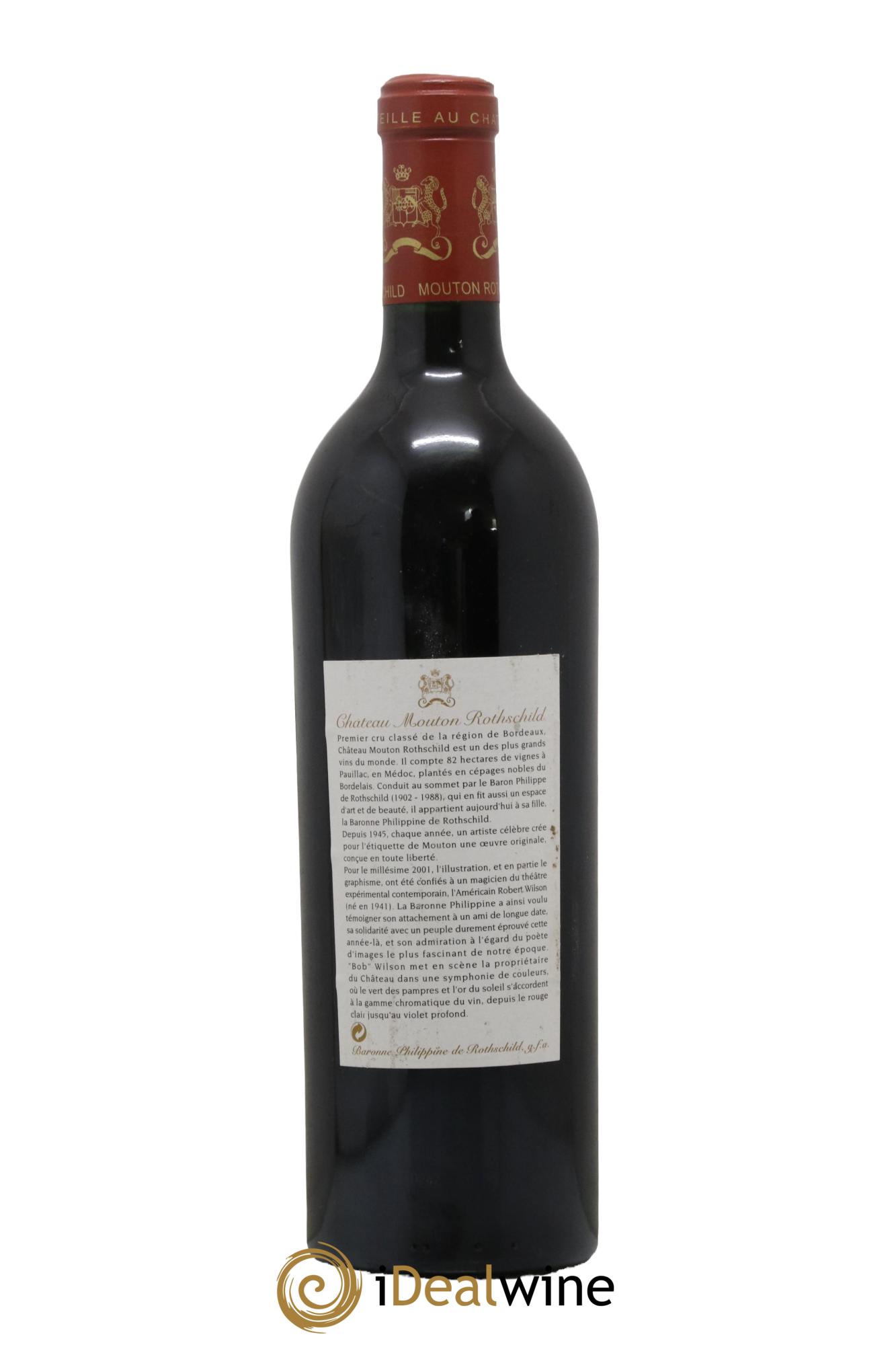 Château Mouton Rothschild 1er Grand Cru Classé 2001 - Lot de 1 bouteille - 1