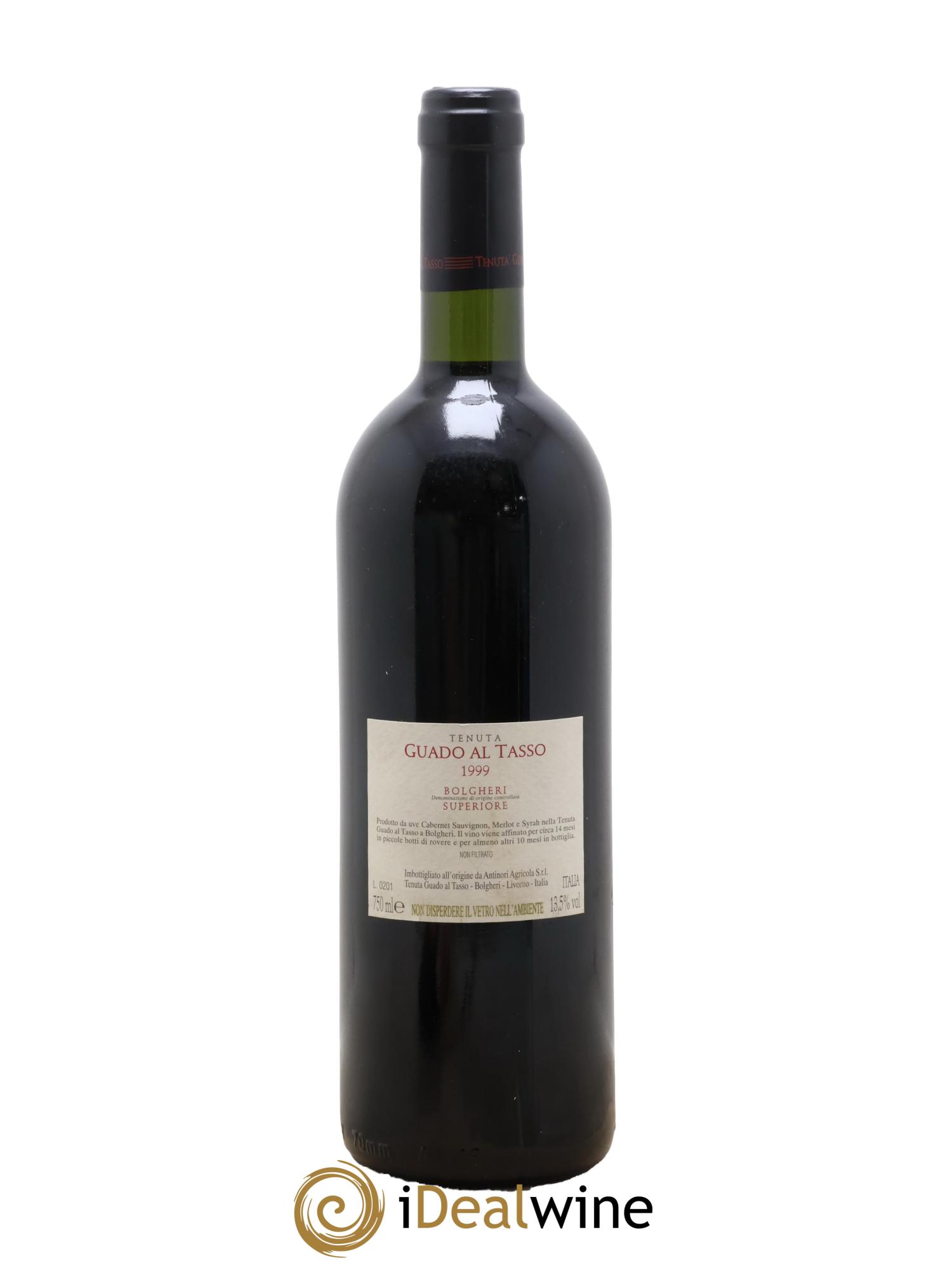 Bolgheri Superiore DOC Guado al Tasso Tenuta Guado al Tasso - Marchesi Antinori 1999 - Posten von 1 Flasche - 1