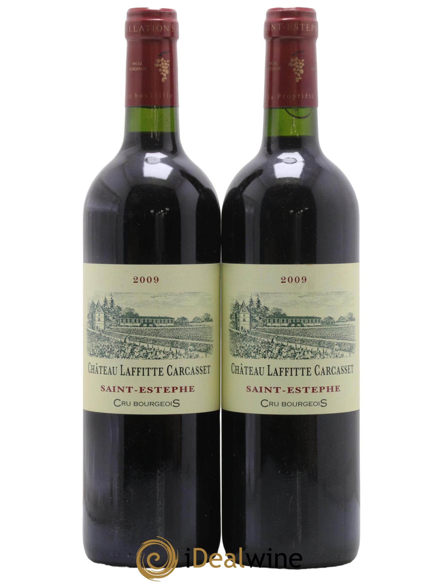 Château Laffitte Carcasset Cru Bourgeois 2009 - Lotto di 2 bottiglie - 0