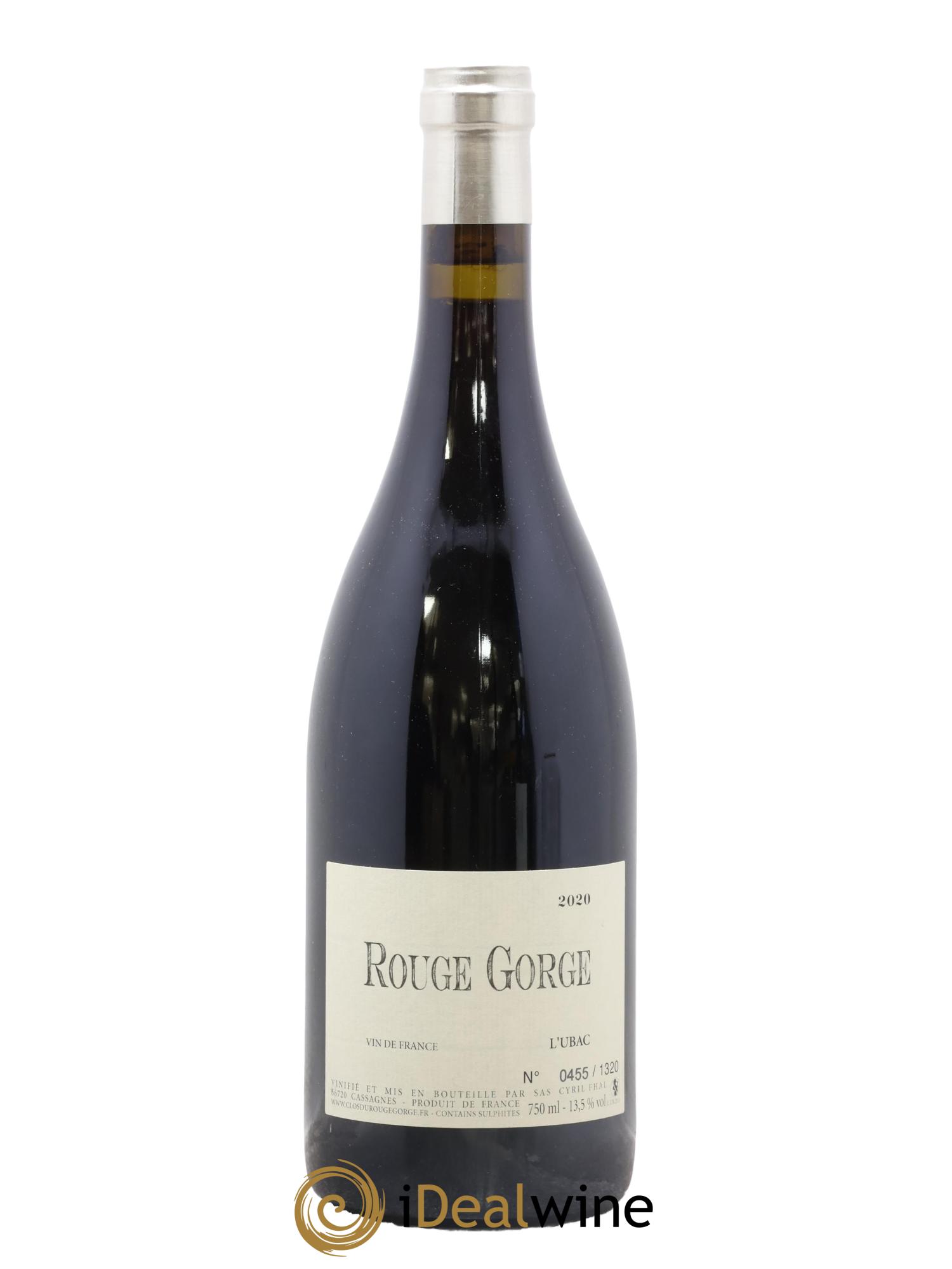 Côtes Catalanes Clos du Rouge Gorge L'Ubac Cyril Fhal 2020 - Lot of 1 bottle - 0