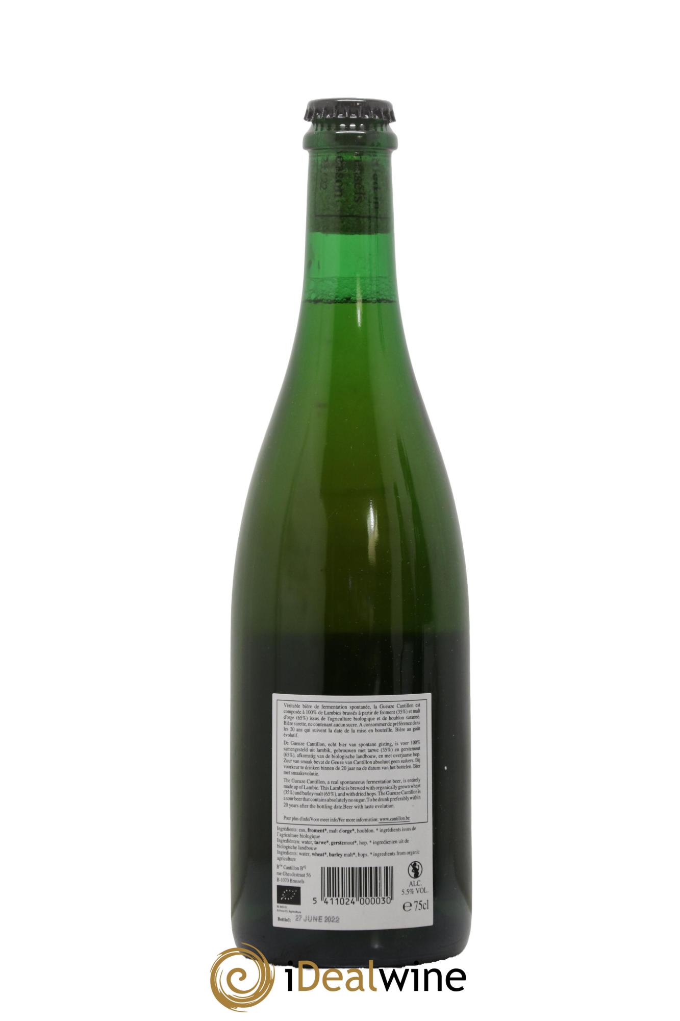 Bière Lambic Bio New Label Gueuze Cantillon (bottled 2022) - Lot de 1 bouteille - 1