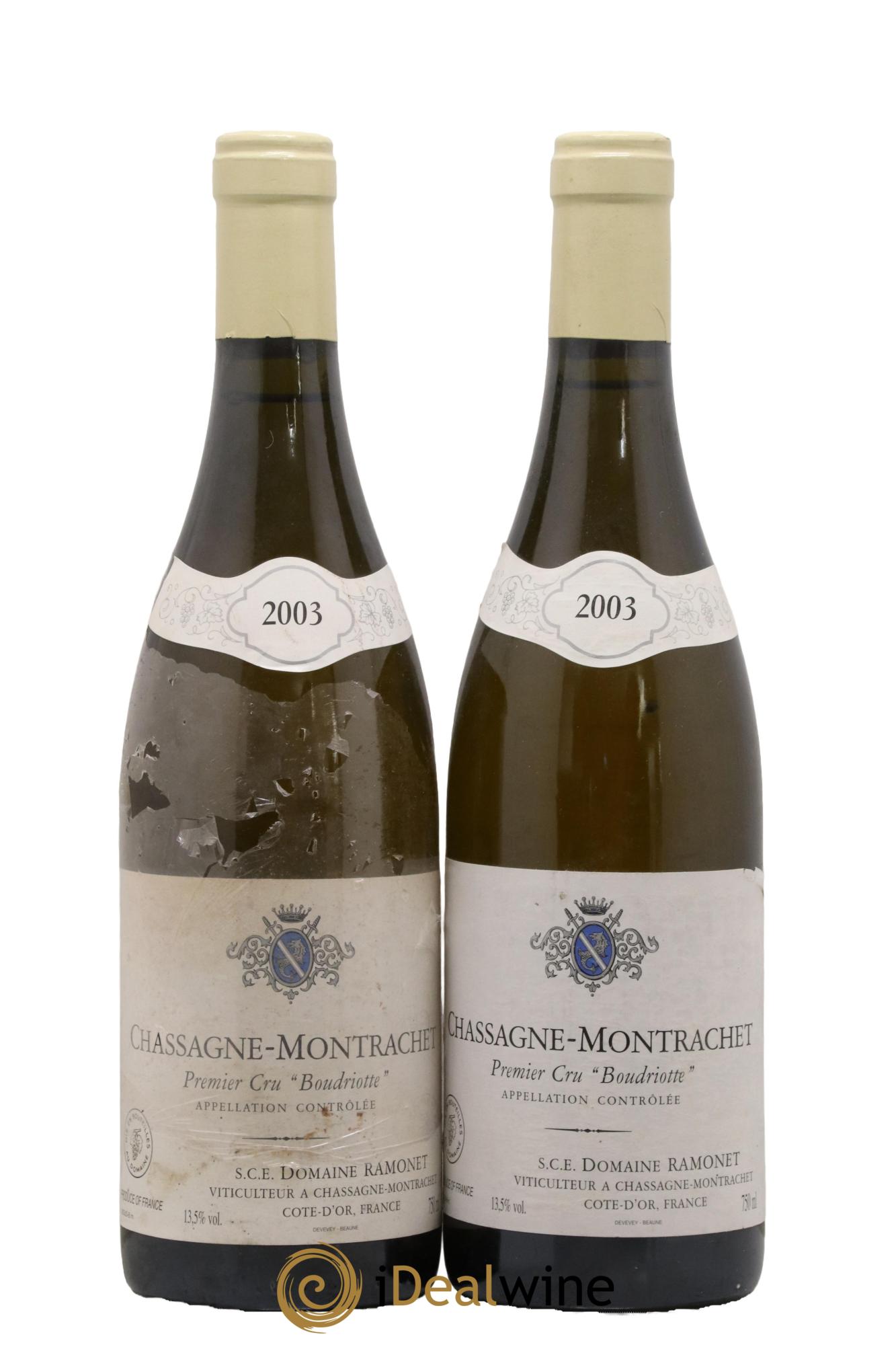 Chassagne-Montrachet 1er Cru Boudriotte Ramonet (Domaine) 2003 - Posten von 2 Flaschen - 0
