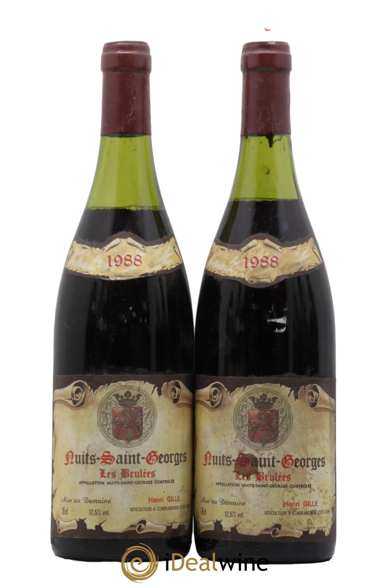 Nuits-Saint-Georges Les Brulees Henri Gille 1988 - Lot de 2 bouteilles - 0