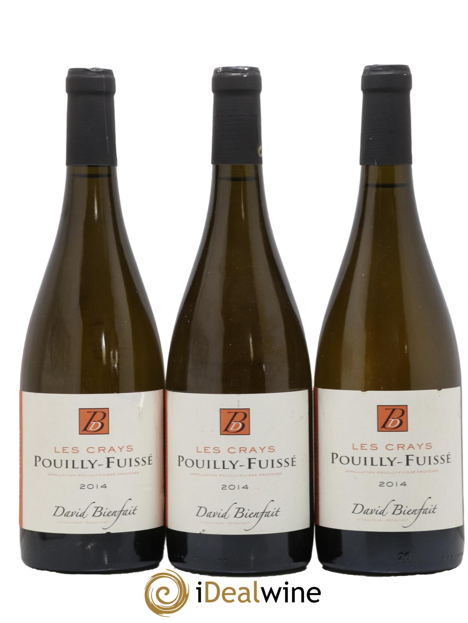Pouilly-Fuissé Les Crays David Bienfait 2014 - Lot de 3 bouteilles - 0