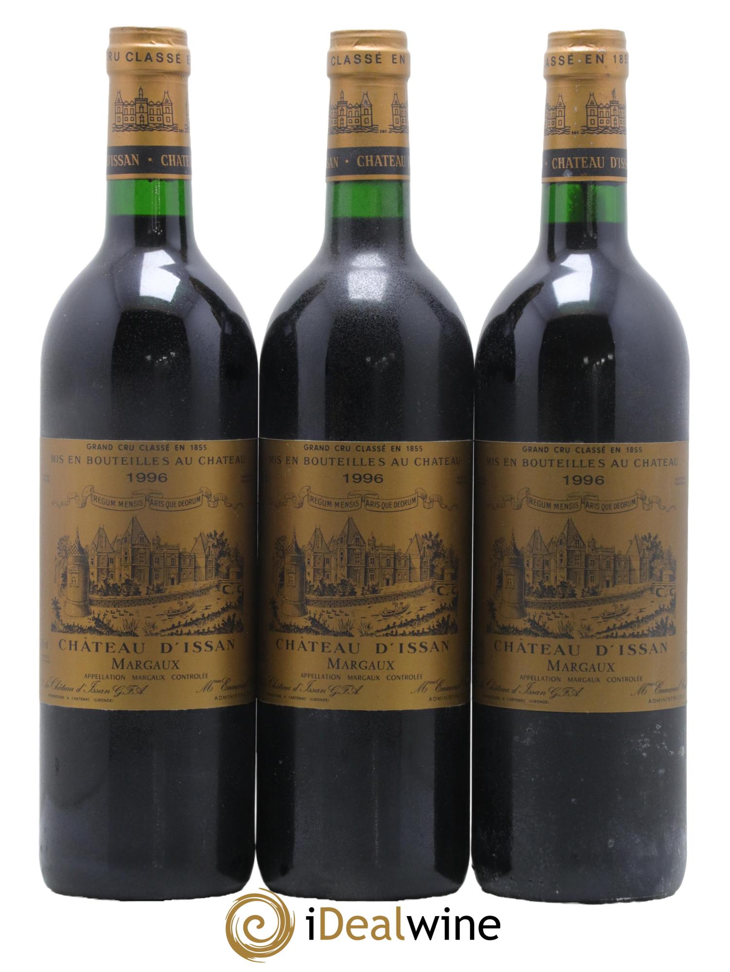 Château d'Issan 3ème Grand Cru Classé 1996 - Lot of 3 bottles - 0