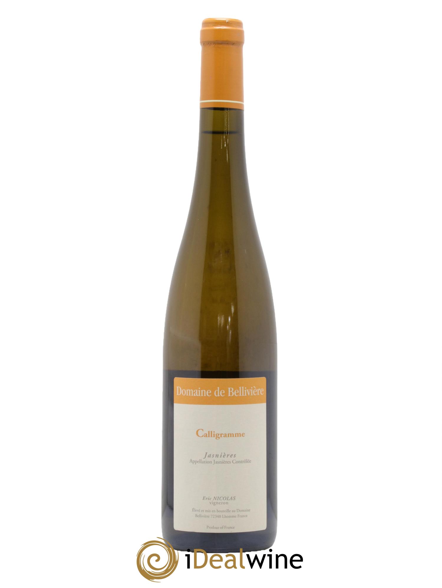 Jasnières Calligramme Domaine de Bellivière 2015 - Lot de 1 bouteille - 0