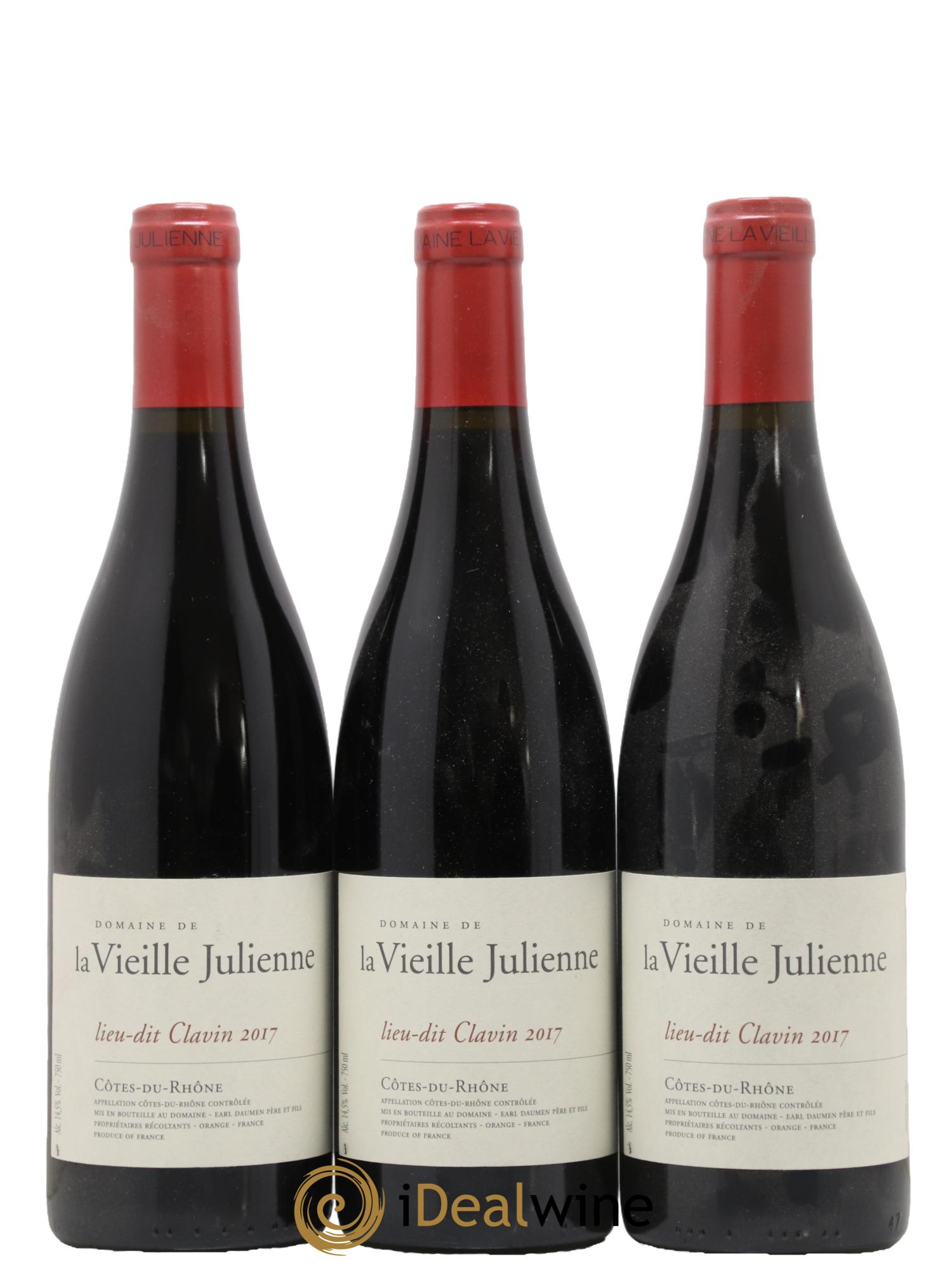 Côtes-du-Rhône Vieille Julienne (Domaine de la) Lieu-dit Clavin Jean-Paul Daumen 2017 - Lotto di 3 bottiglie - 0