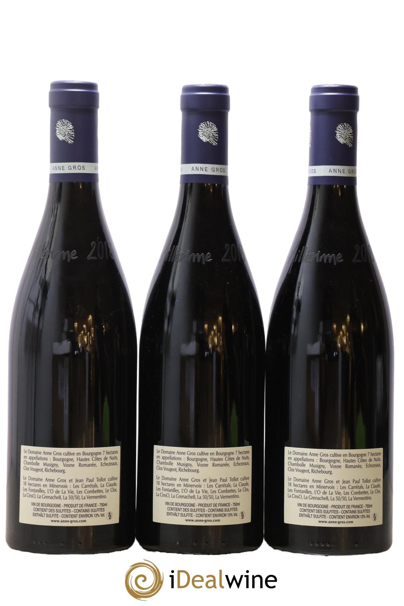 Clos de Vougeot Grand Cru Le Grand Maupertui Anne Gros 2018 - Posten von 3 Flaschen - 1