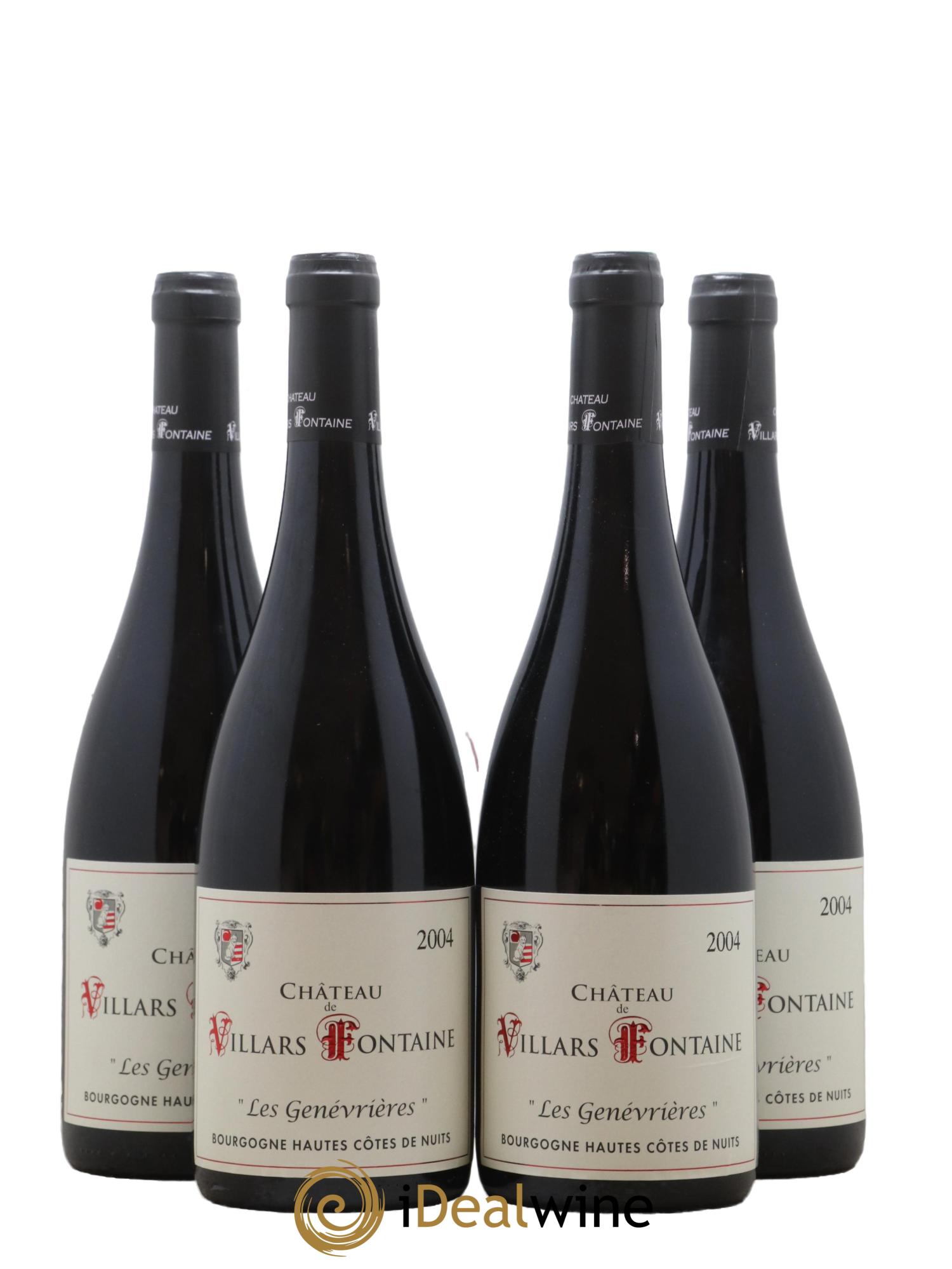 Hautes-Côtes de Nuits Les Genevrieres Domaine de Villars Fontaine 2004 - Lot de 4 bouteilles - 0