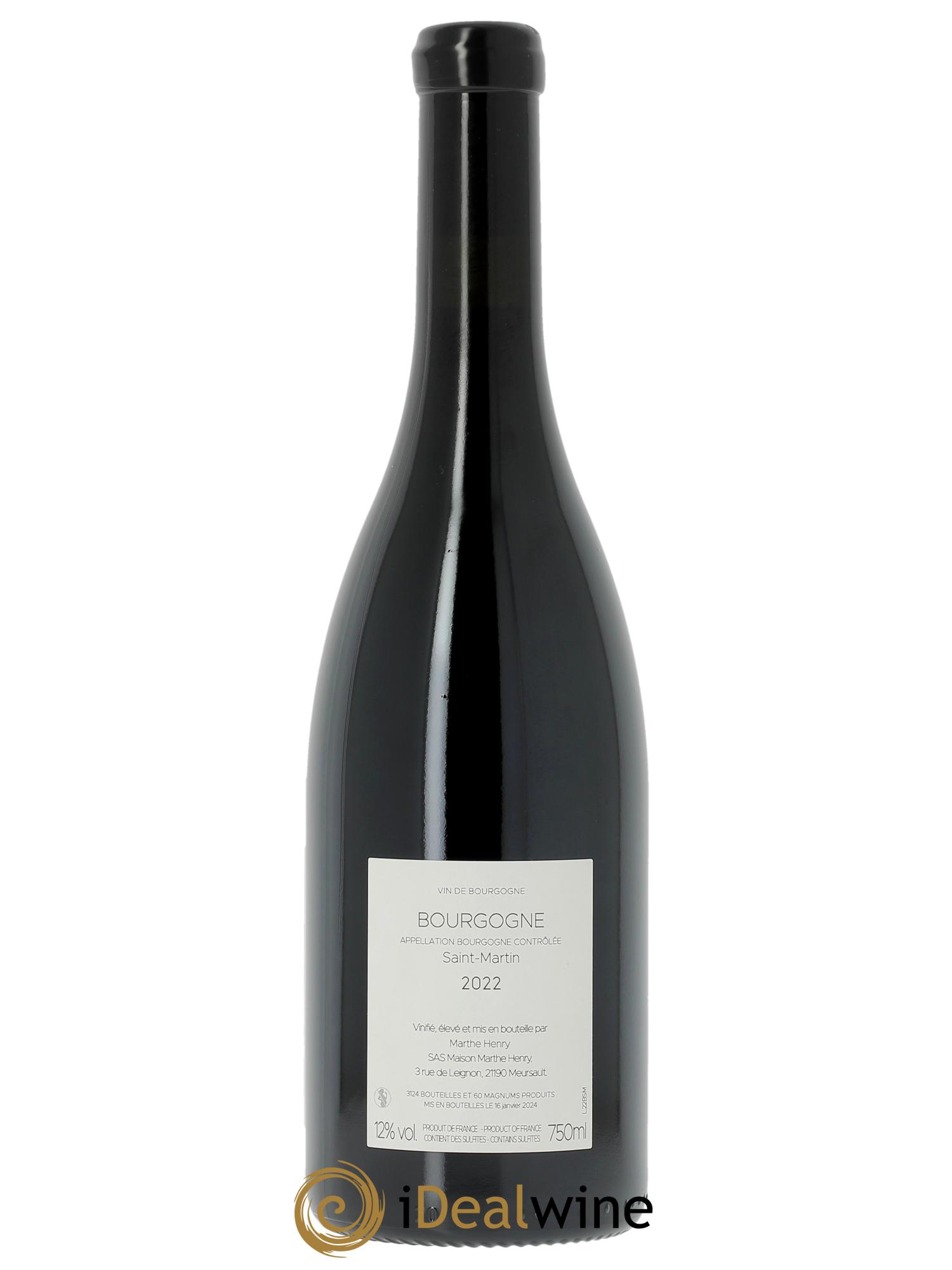 Bourgogne Saint Martin Marthe Henry 2022 - Lotto di 1 bottiglia - 1