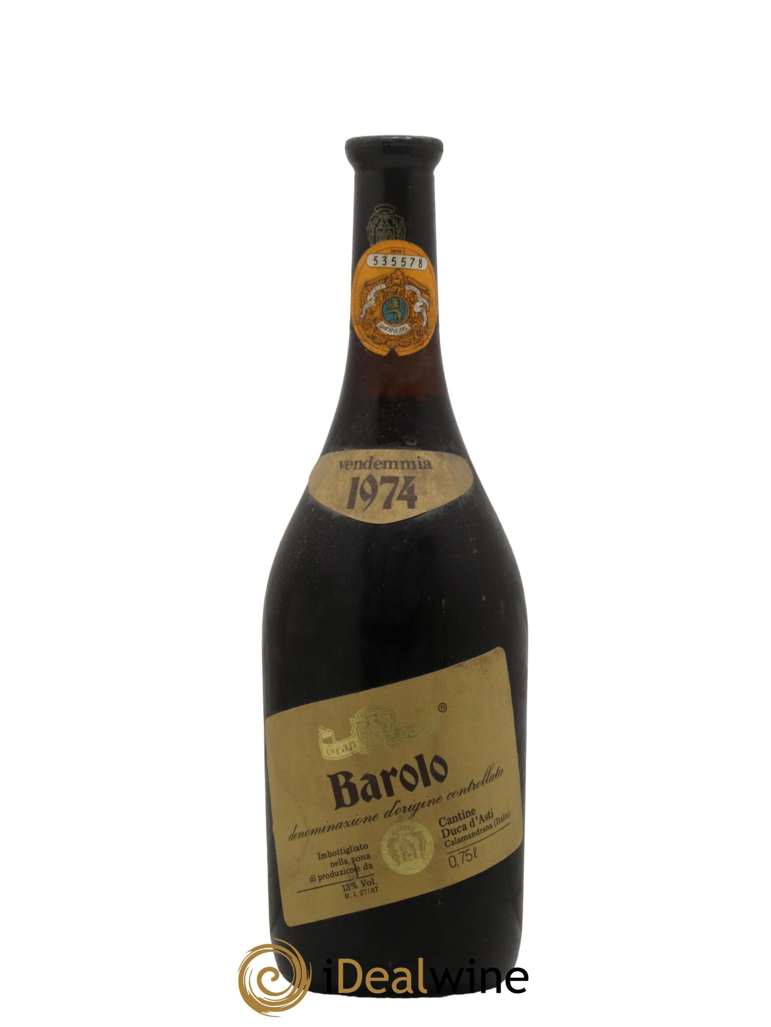 Barolo Duca d Asti 1974 - Lot de 1 bouteille - 0