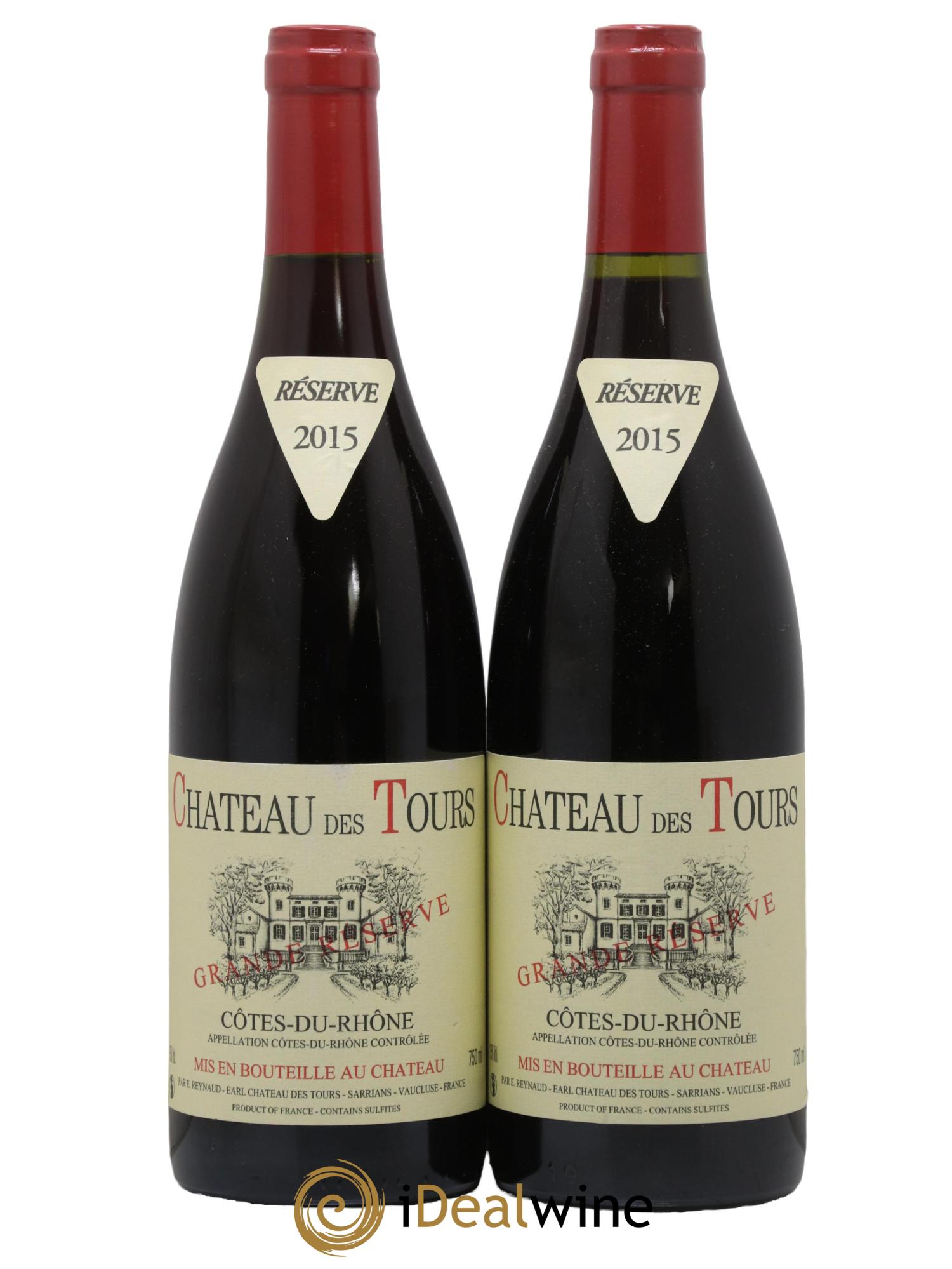 Côtes-du-Rhône Château des Tours Grande Réserve Emmanuel Reynaud 2015 - Lot de 2 bouteilles - 0