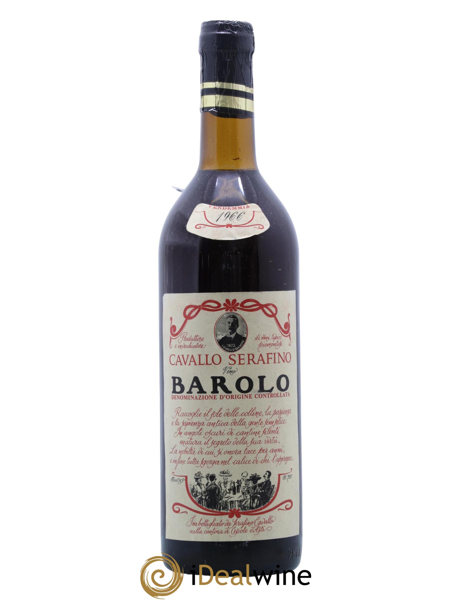 Barolo Cavallo Serafino 1966 - Lot de 1 bouteille - 0