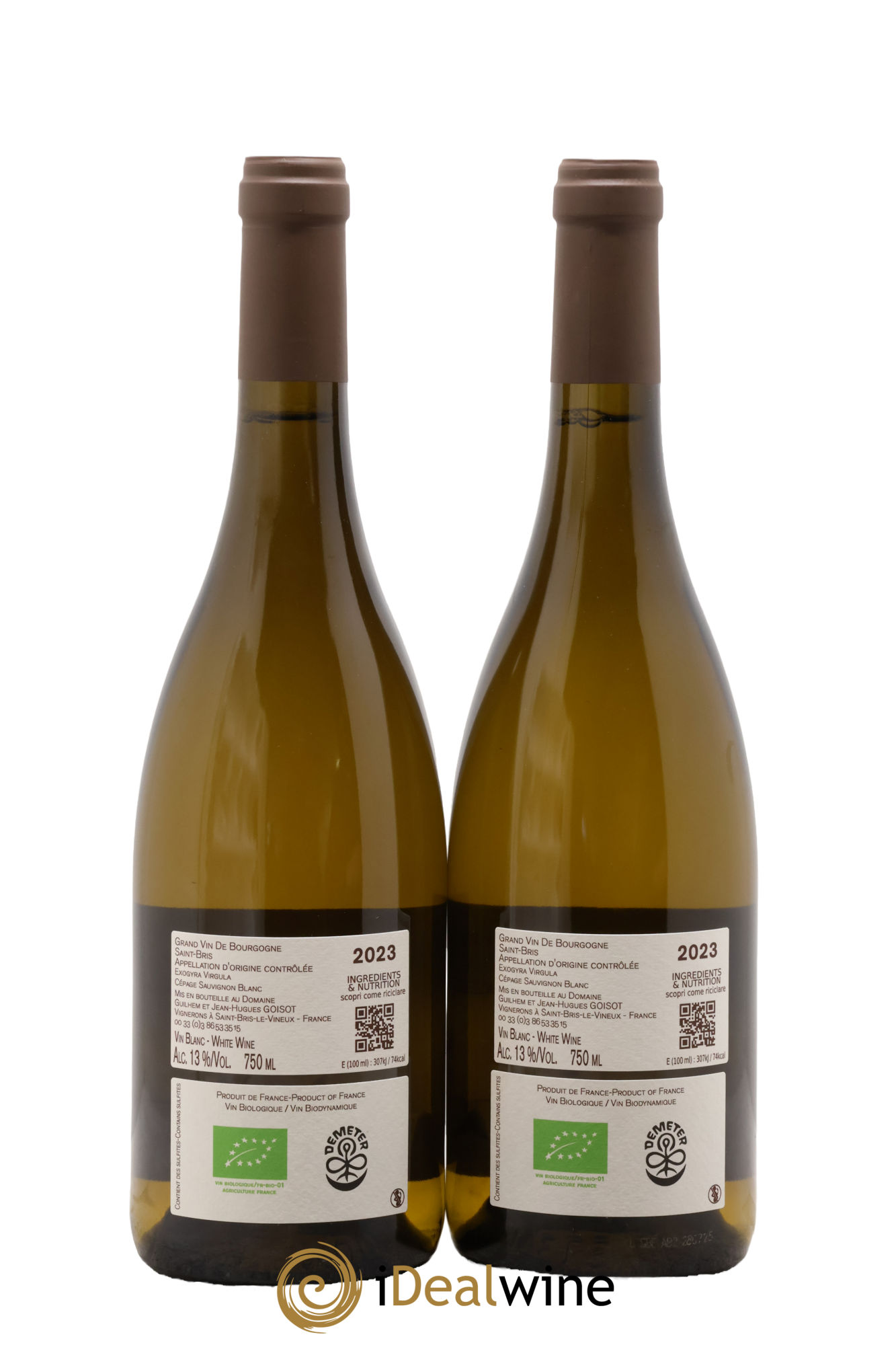 Saint-Bris Exogyra Virgula Goisot 2023 - Lotto di 2 bottiglie - 1