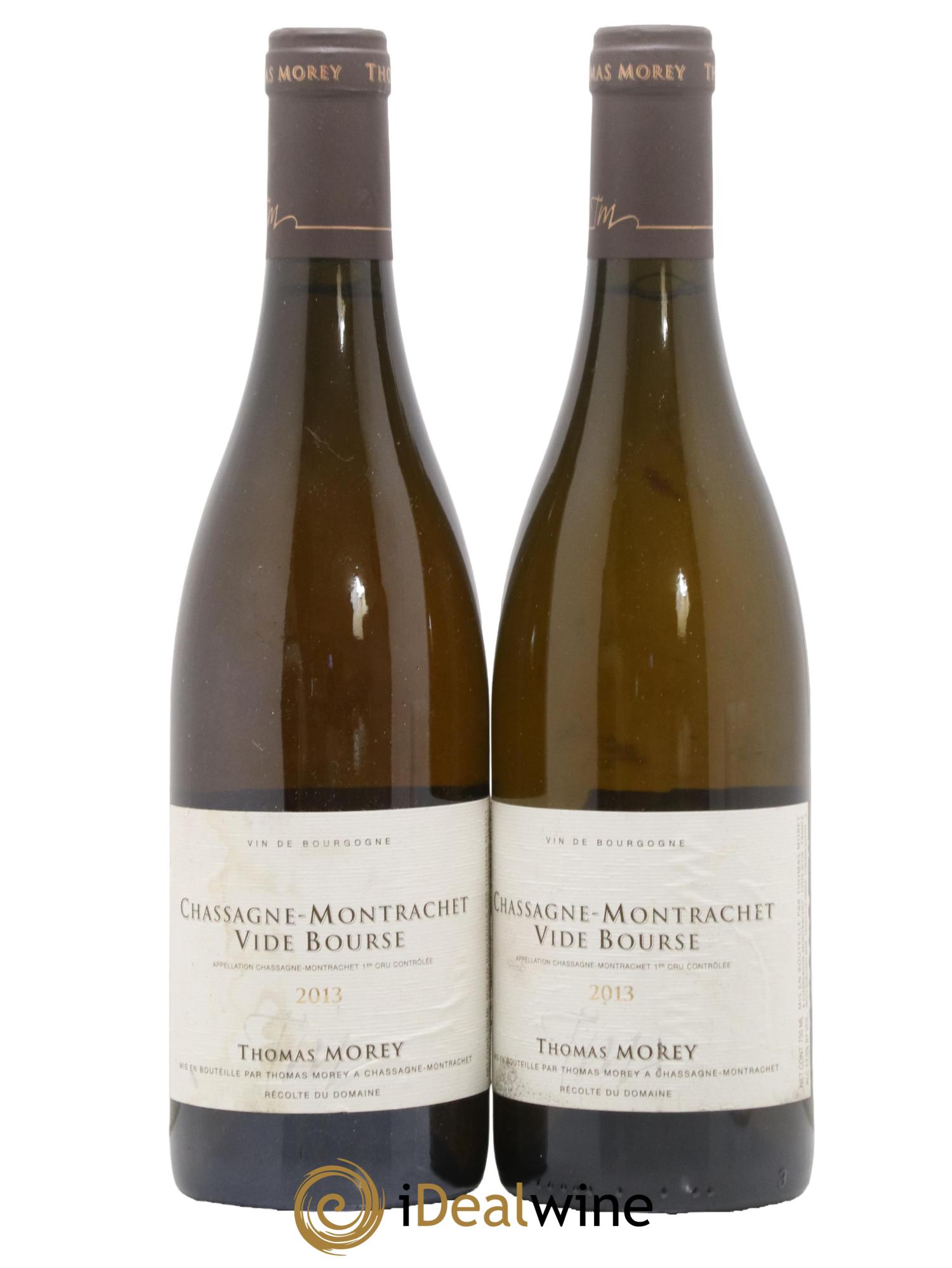 Chassagne-Montrachet 1er Cru Vide Bourse Thomas Morey 2013 - Lot de 2 bouteilles - 0