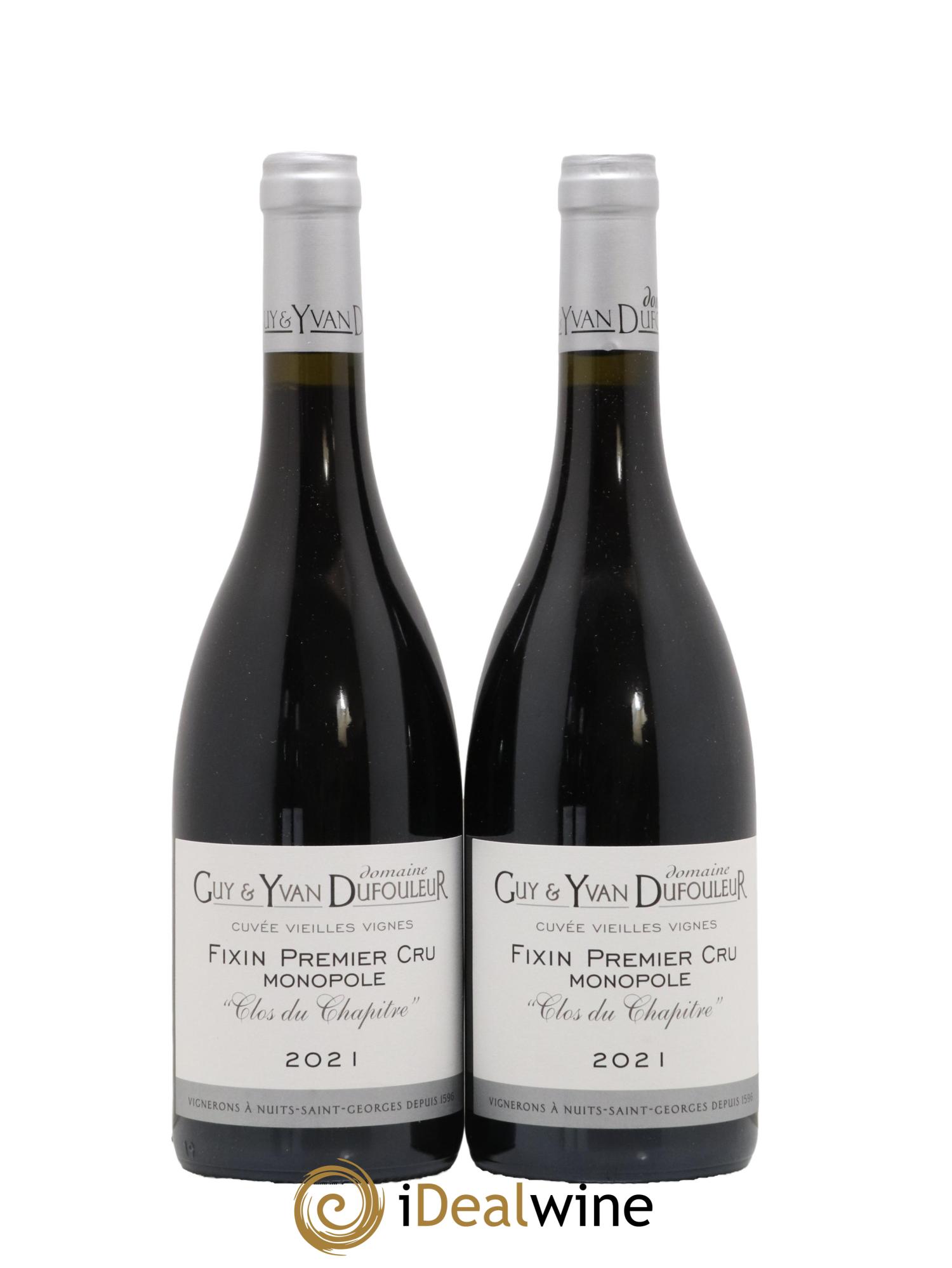 Fixin 1er Cru Clos du Chapitre Domaine Guy et Yvan Dufouleur 2021 - Lot de 2 bouteilles - 0