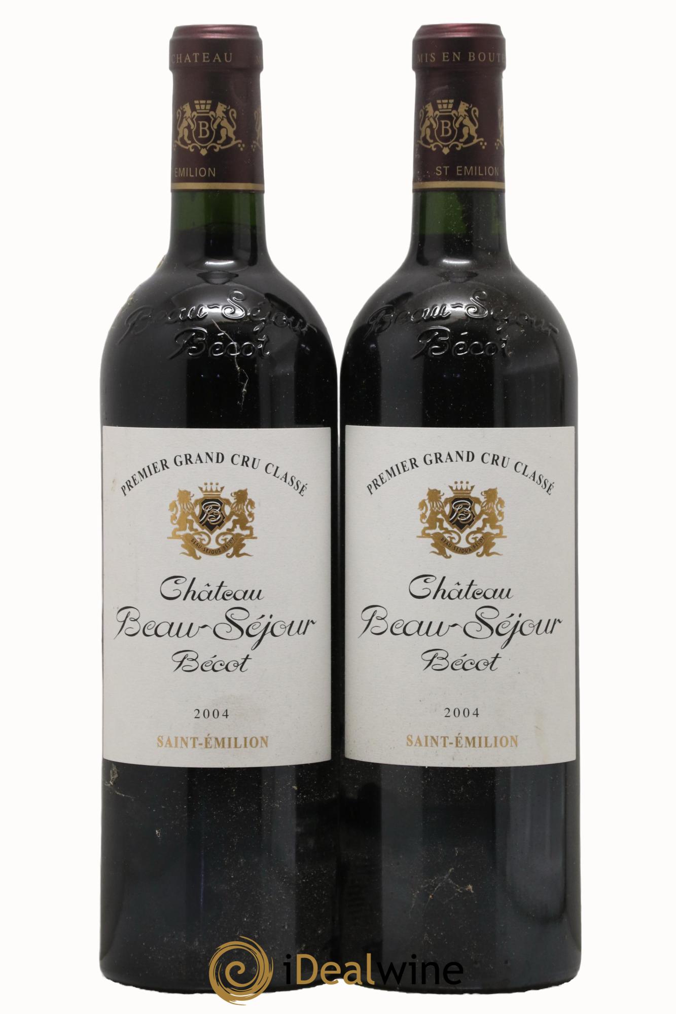 Château Beau-Séjour Bécot 1er Grand Cru Classé B 2004 - Lot de 2 bouteilles - 0