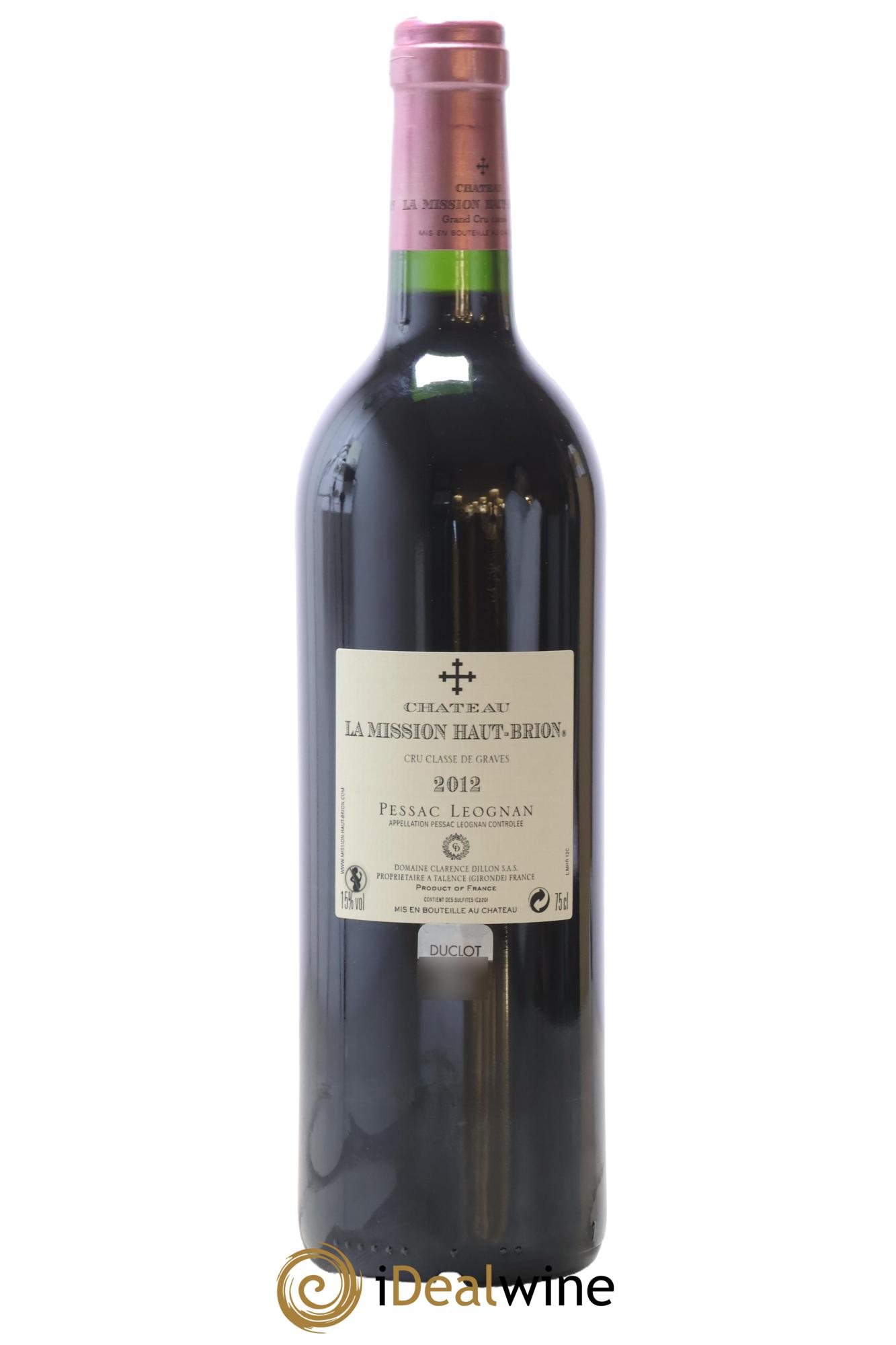 Château la Mission Haut-Brion Cru Classé de Graves 2012 - Lot de 1 bouteille - 1
