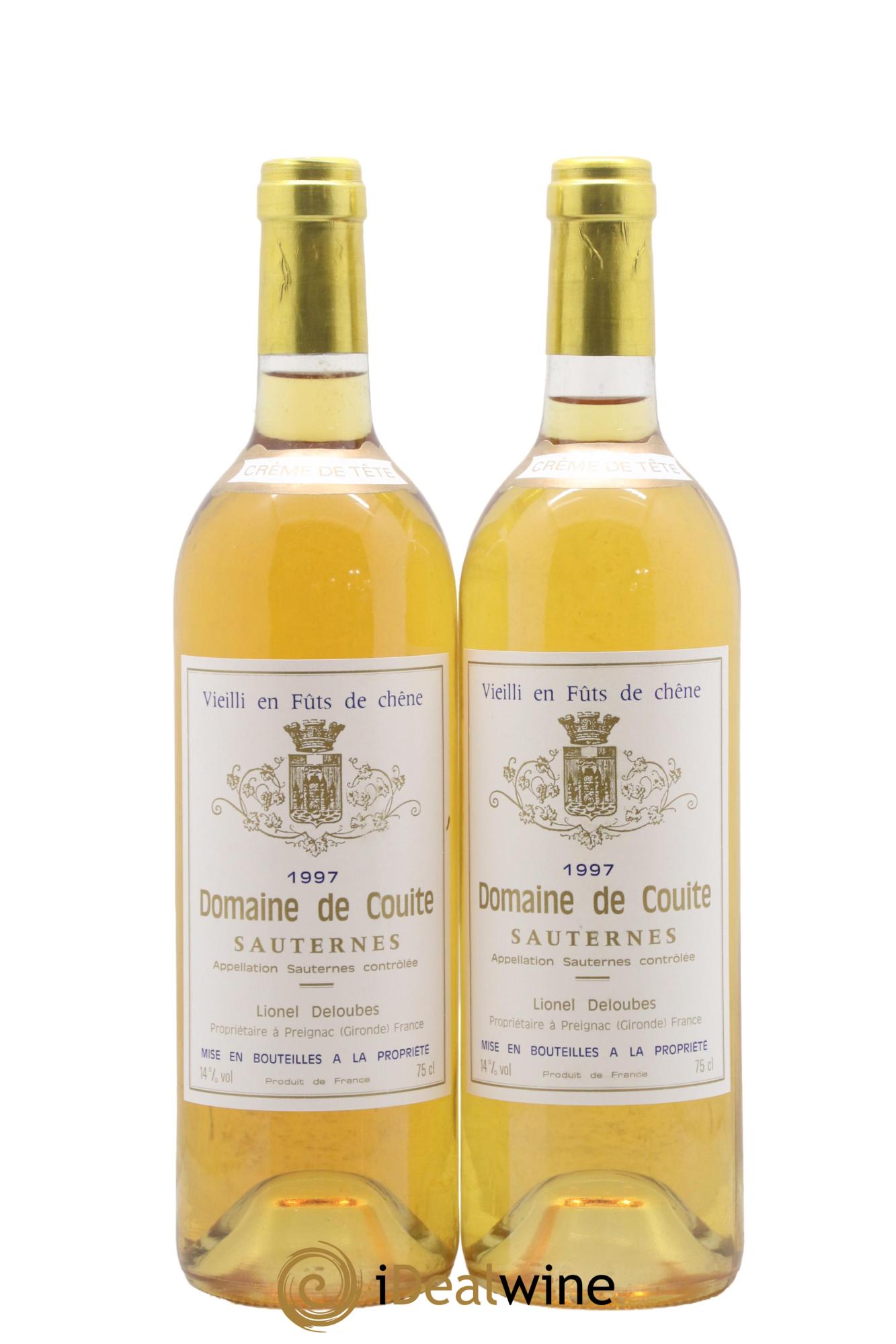 Sauternes Crème de tête Domaine de Couite 1997 - Posten von 2 Flaschen - 0
