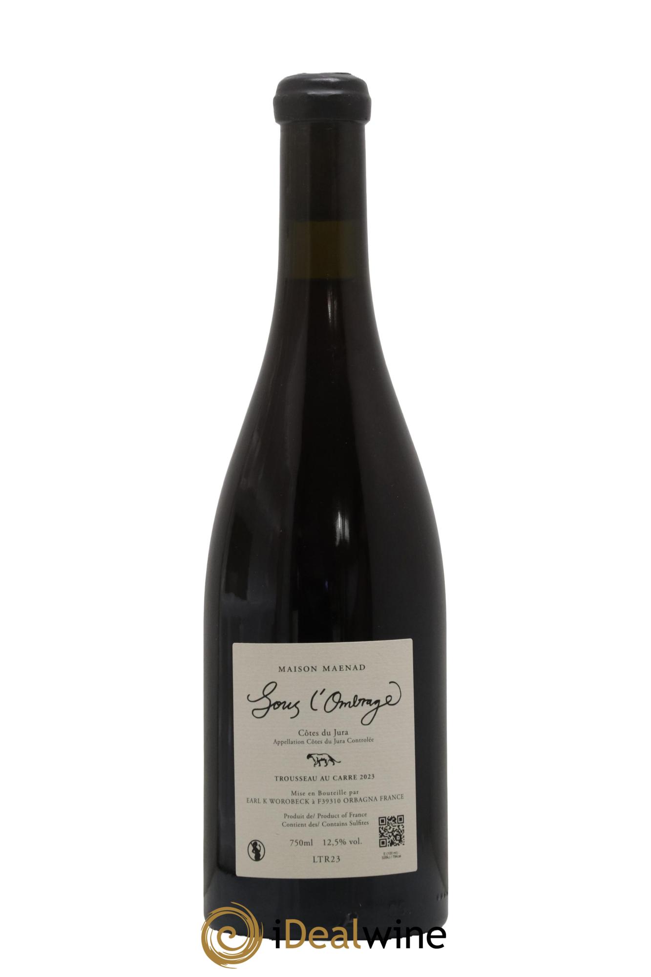 Côtes du Jura Trousseau au carré Sous l'Ombrage Katie Worobeck Maison Maenad 2023 - Lot de 1 bouteille - 1