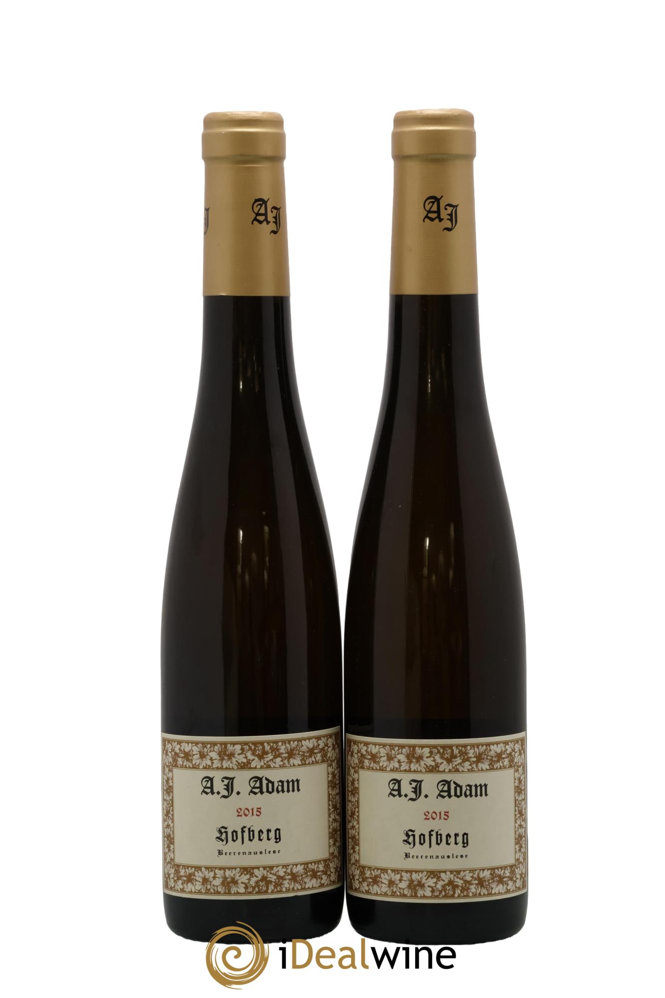 Vins Etrangers Allemagne Dhroner Hofberg Beerenauslese Weingut A.J. Adam 2015 - Lot de 2 demi bouteilles - 0