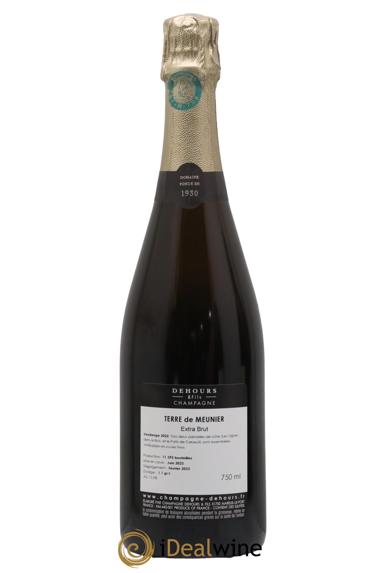 Terre de Meunier Extra-Brut Dehours & Fils 2022 - Lot de 1 bouteille - 1
