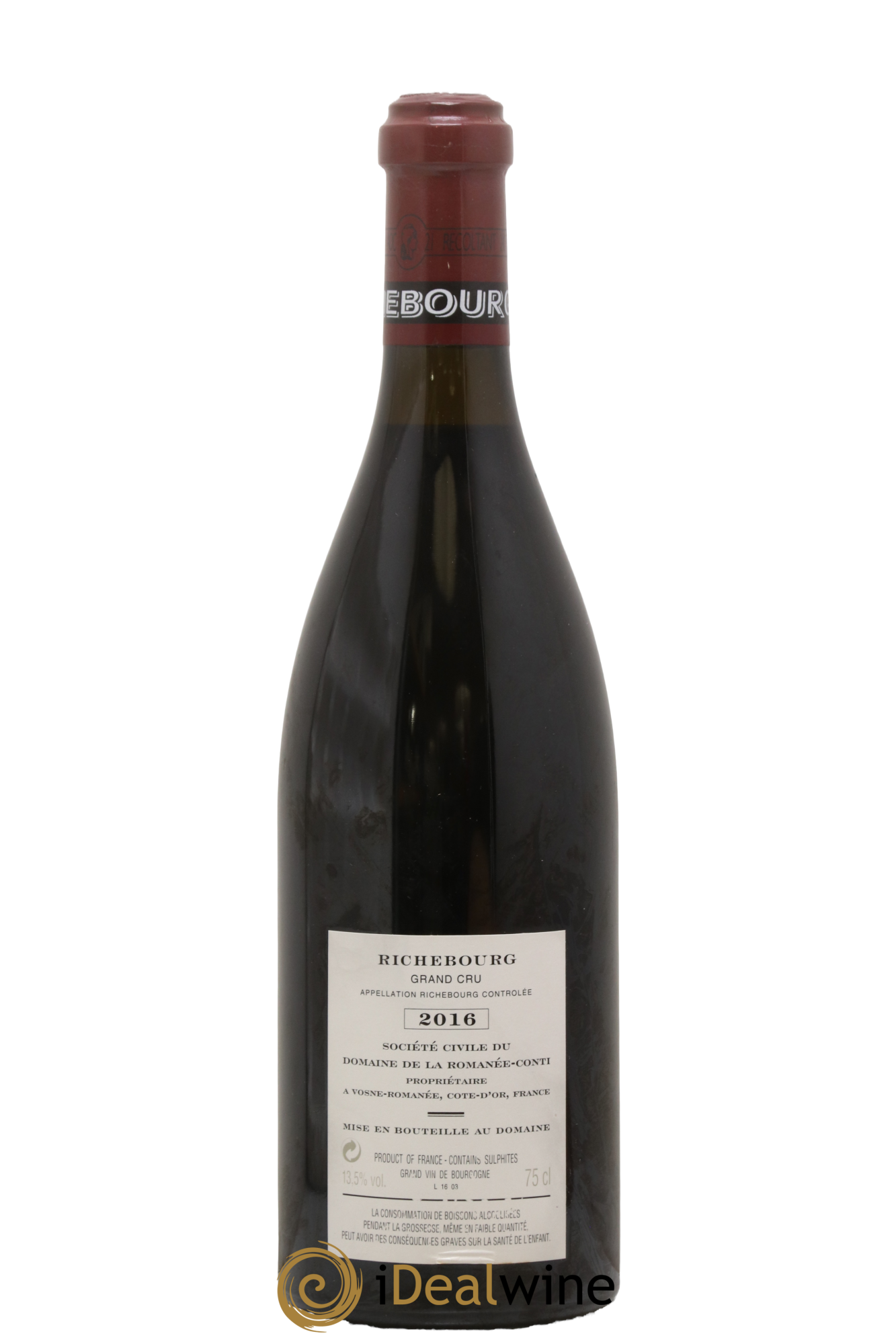 Richebourg Grand Cru Domaine de la Romanée-Conti 2016 - Lot de 1 bouteille - 1