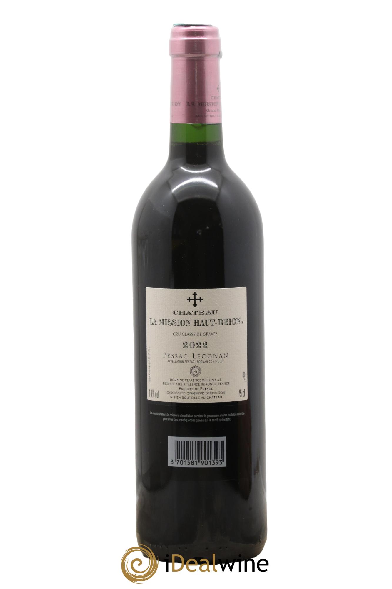 Château la Mission Haut-Brion Cru Classé de Graves 2022 - Lot de 1 bouteille - 1