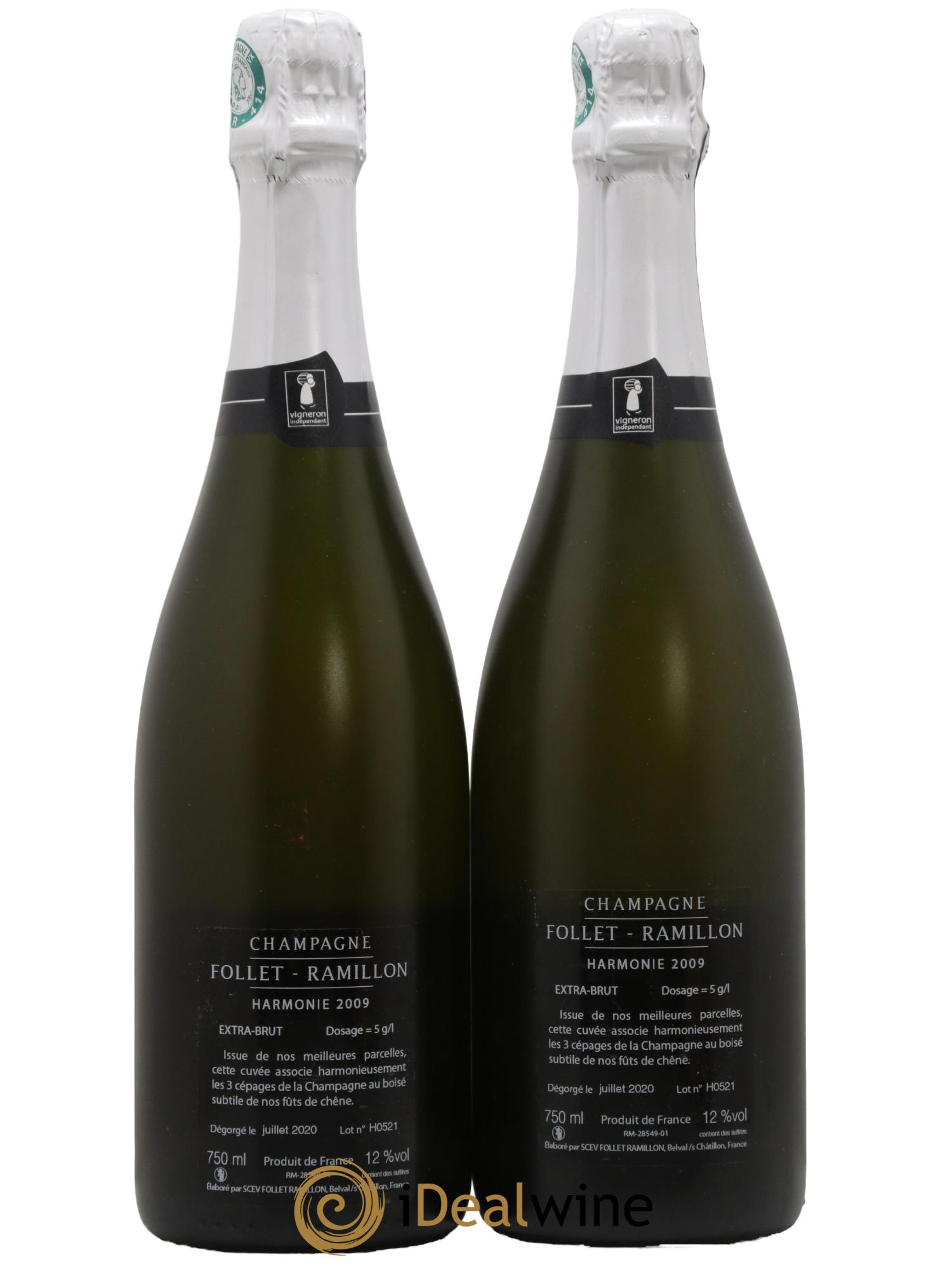 Champagne Extra-Brut Harmonie Maison Follet-Ramillon 2009 - Lot de 2 bouteilles - 1