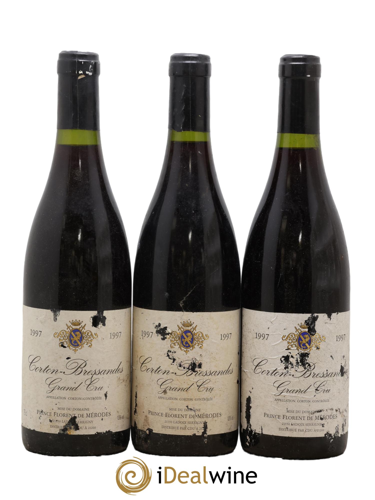 Corton Grand Cru Bressande Prince Florent De Merodes 1997 - Posten von 3 Flaschen - 0