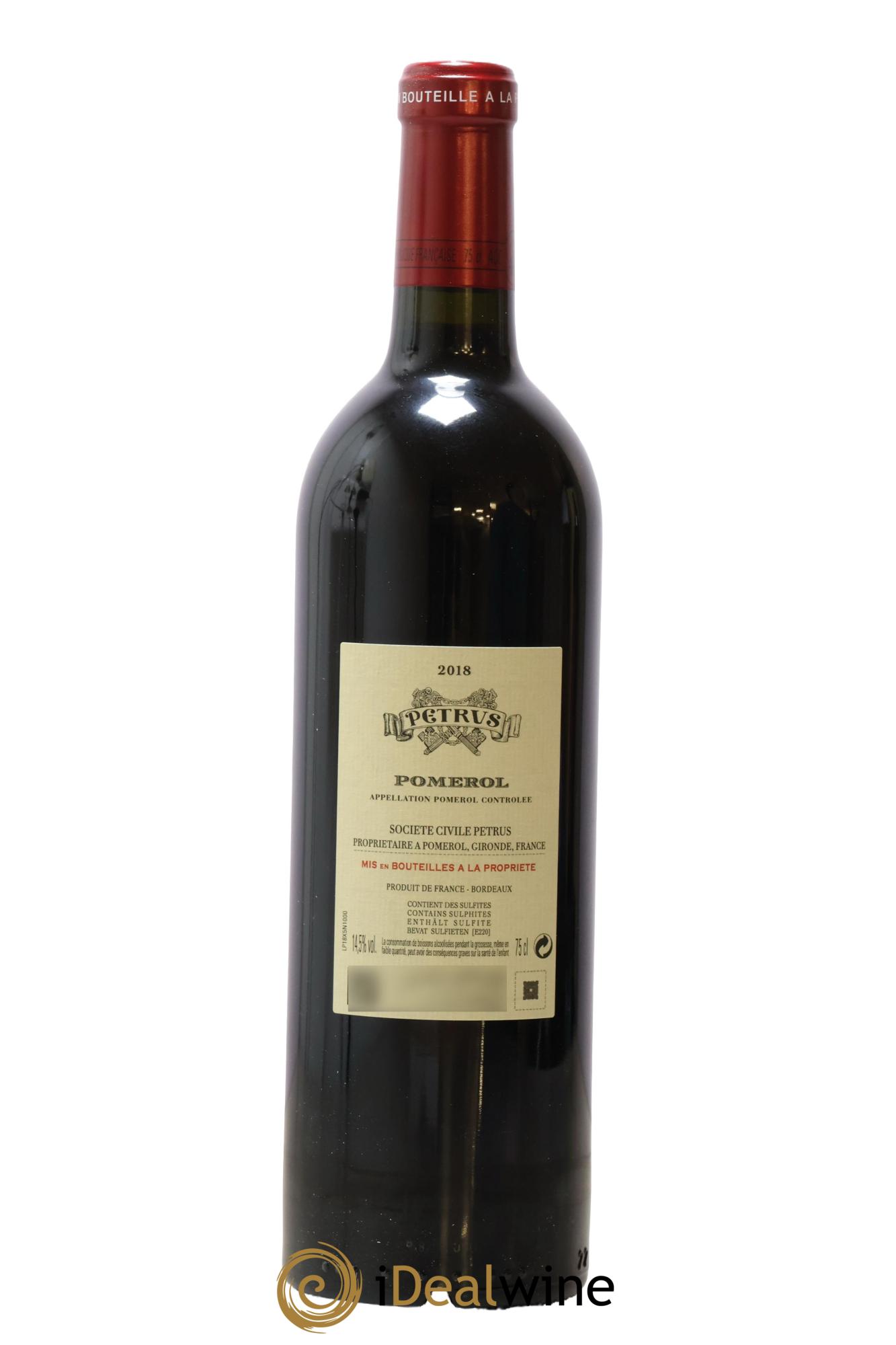 Petrus  2018 - Lot de 1 bouteille - 1