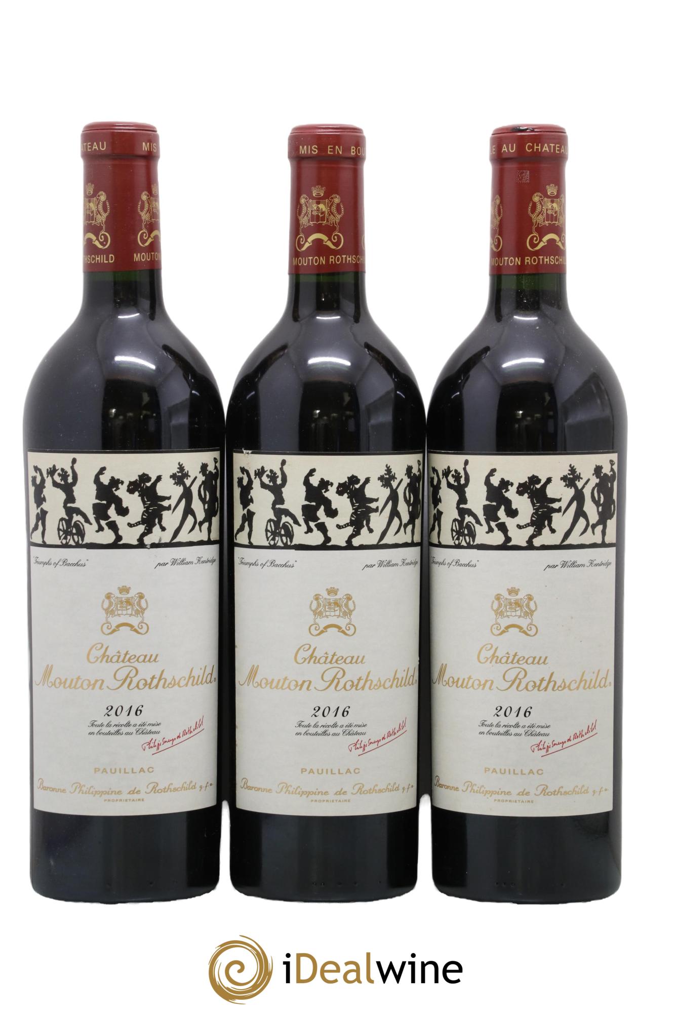 Château Mouton Rothschild 1er Grand Cru Classé 2016 - Lot of 3 bottles - 0