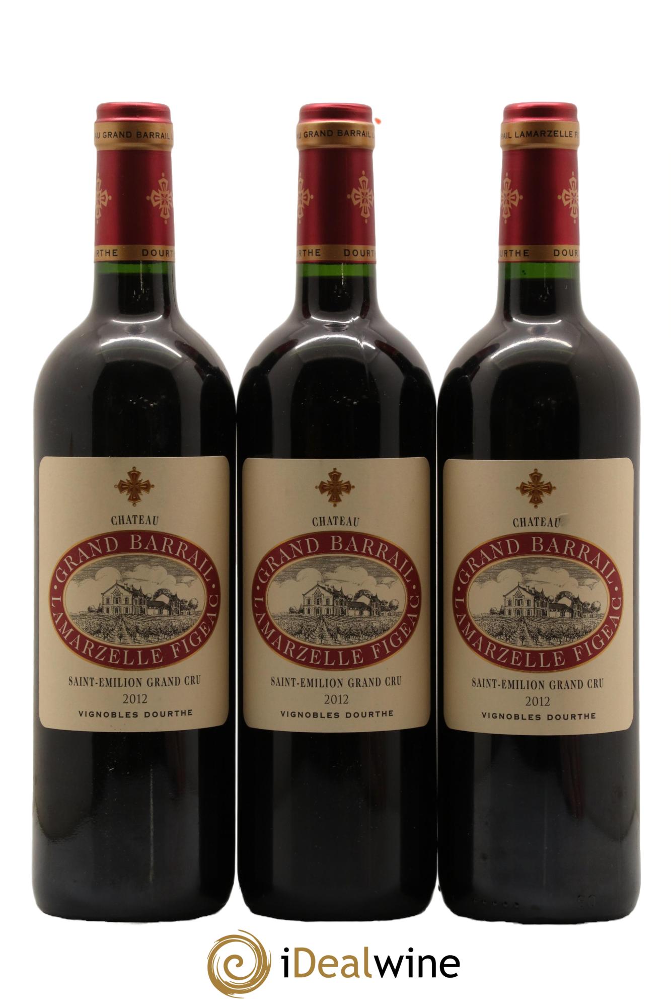 Château Grand Barrail Lamarzelle Figeac Grand Cru Classé 2012 - Lot de 3 bouteilles - 0
