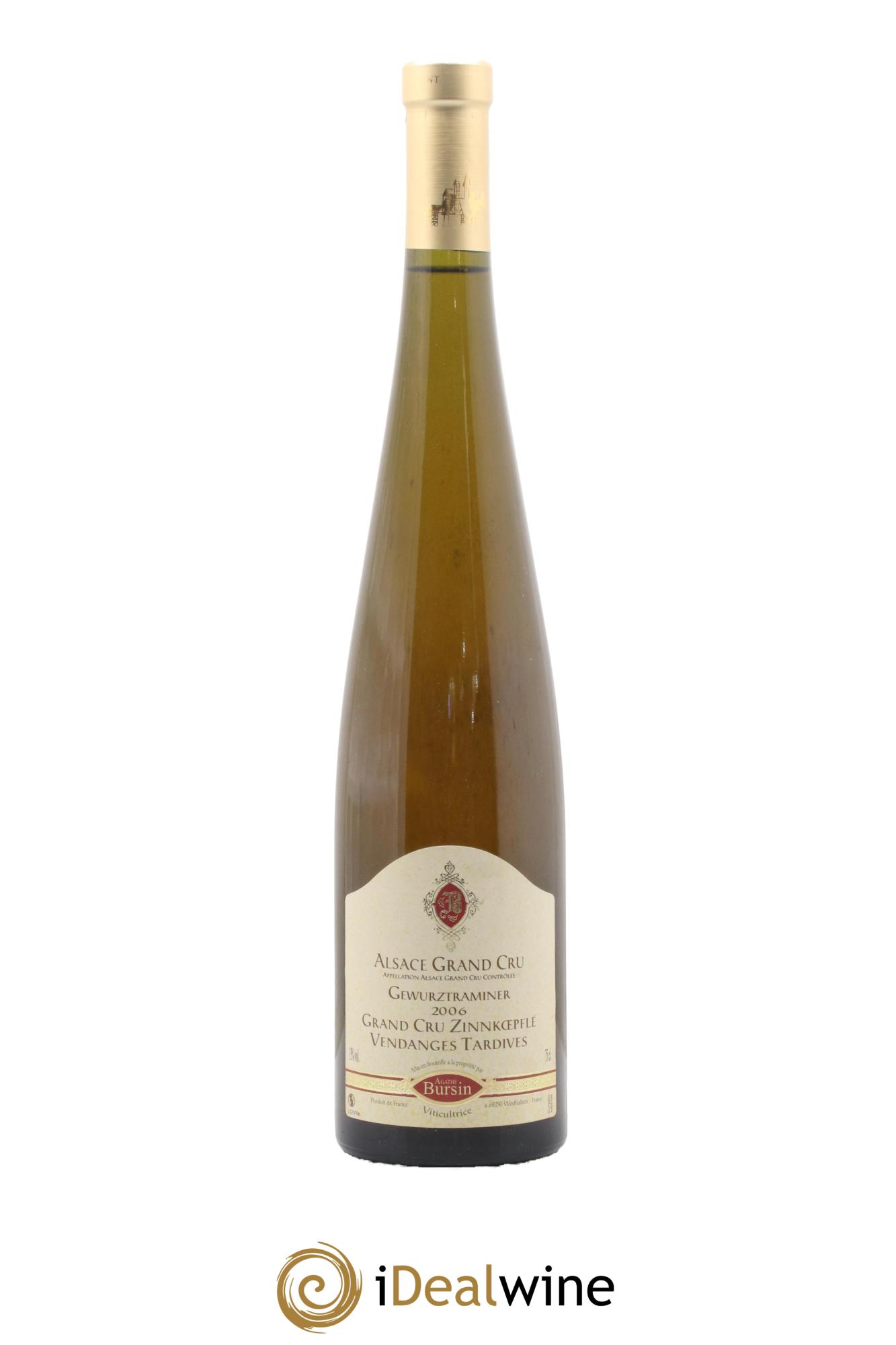 Alsace Gewurztraminer Grand Cru Zinnkoepflé Vendanges Tardives Agathe Bursin 2006 - Posten von 1 Flasche - 0