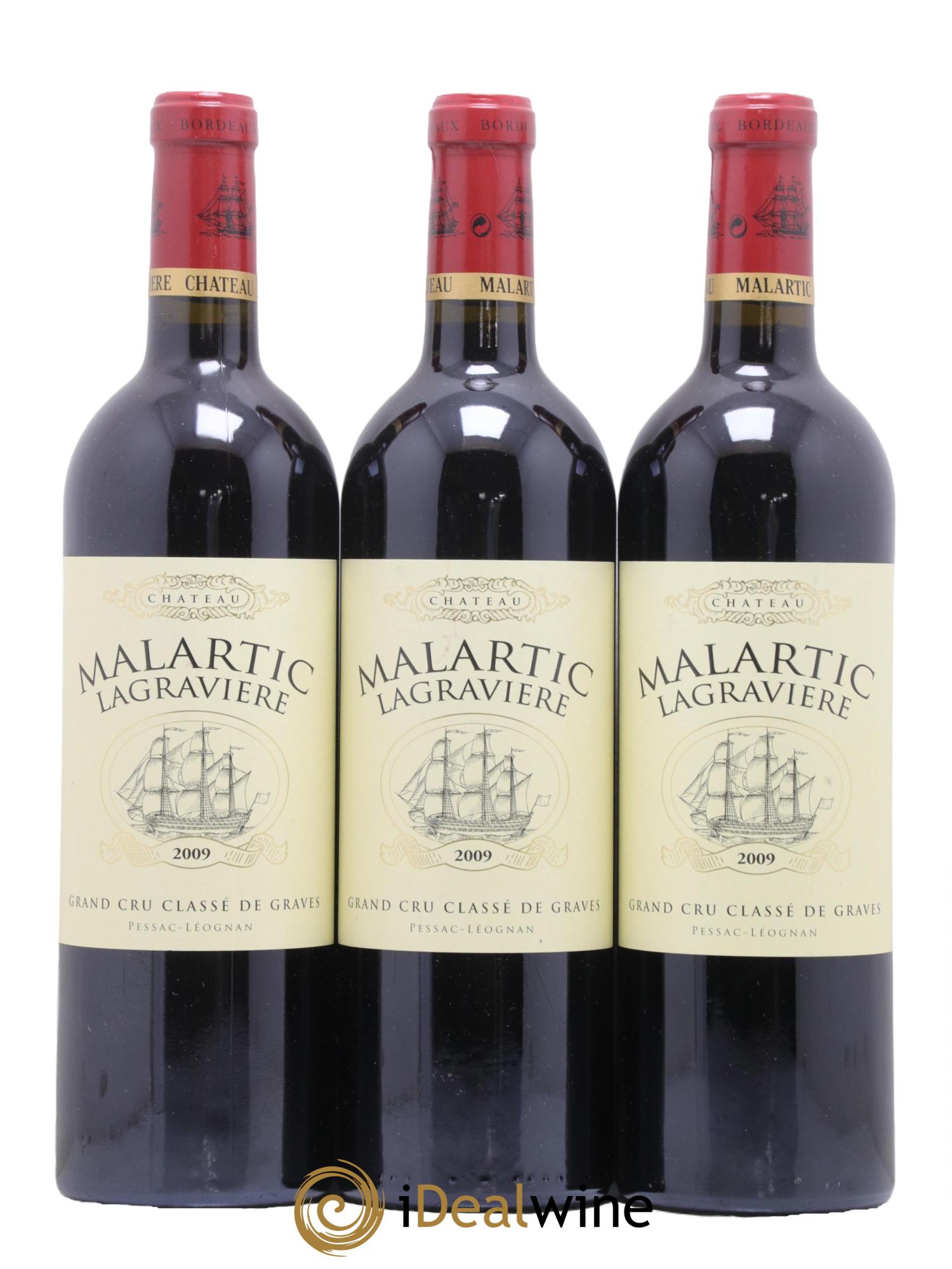 Château Malartic-Lagravière Cru Classé de Graves 2009 - Lot de 3 bouteilles - 0