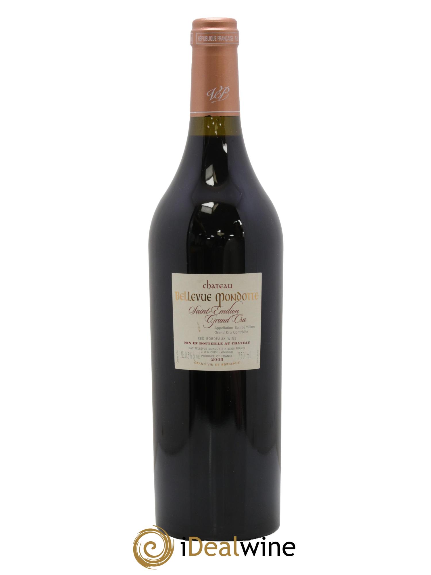Château Bellevue Mondotte 2003 - Lot de 1 bouteille - 1