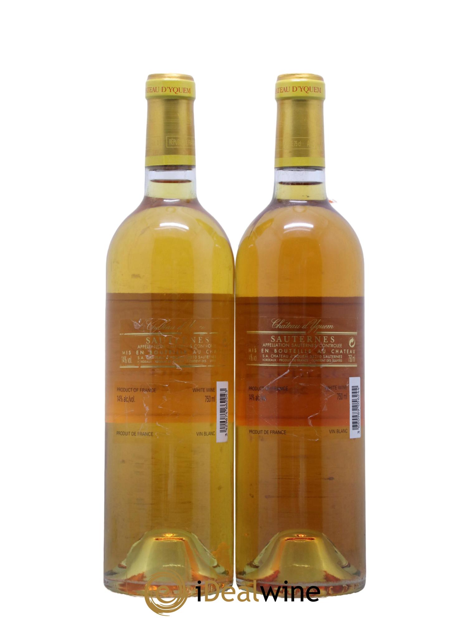 Château d' Yquem 1er Cru Classé Supérieur 2004 - Lot of 2 bottles - 1