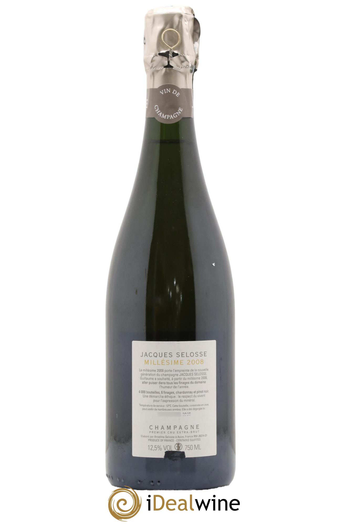 1er Cru Millésimé Extra-Brut Jacques Selosse 2008 - Lotto di 1 bottiglia - 1