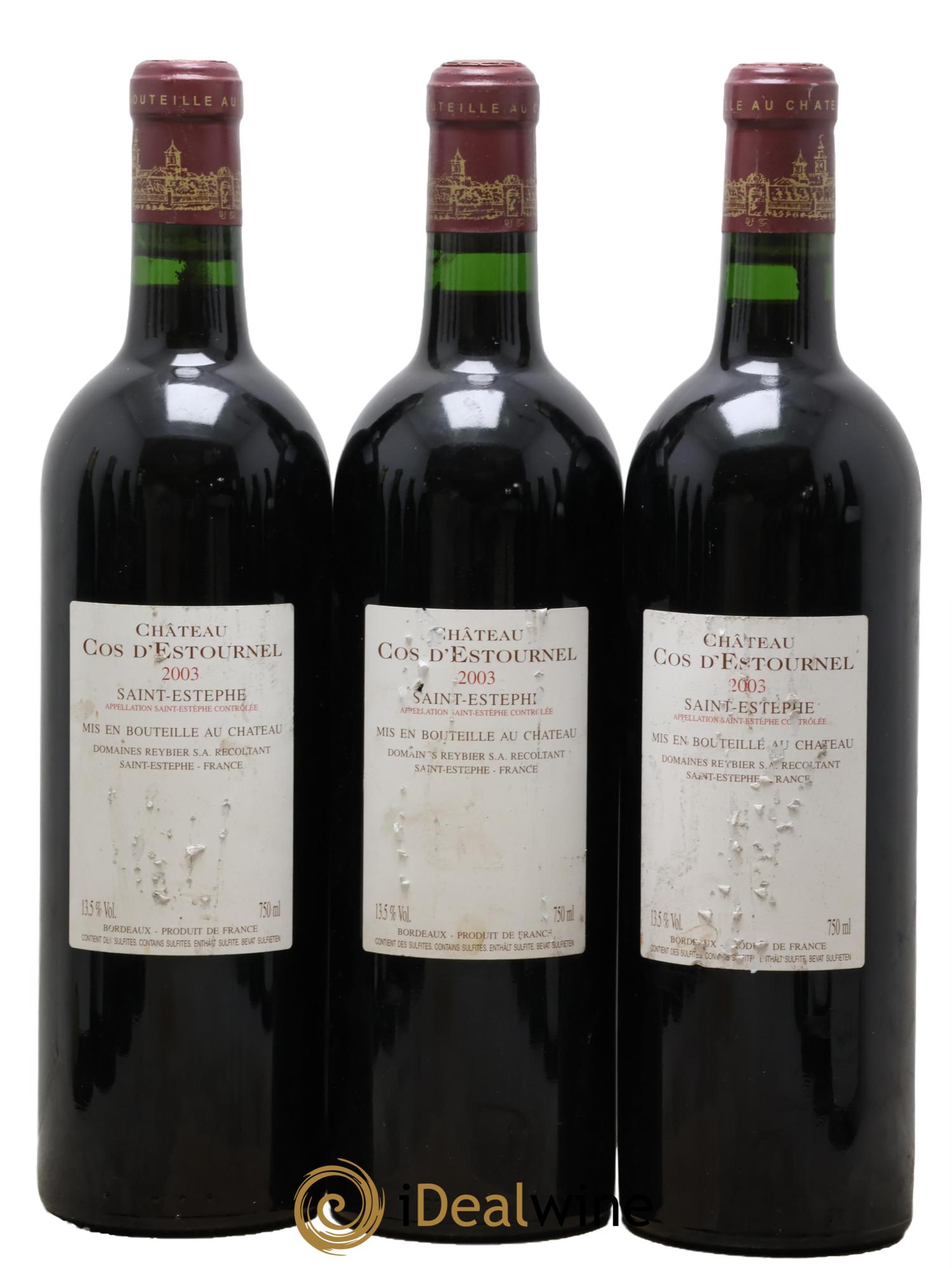 Cos d'Estournel 2ème Grand Cru Classé 2003 - Lot de 3 bouteilles - 1
