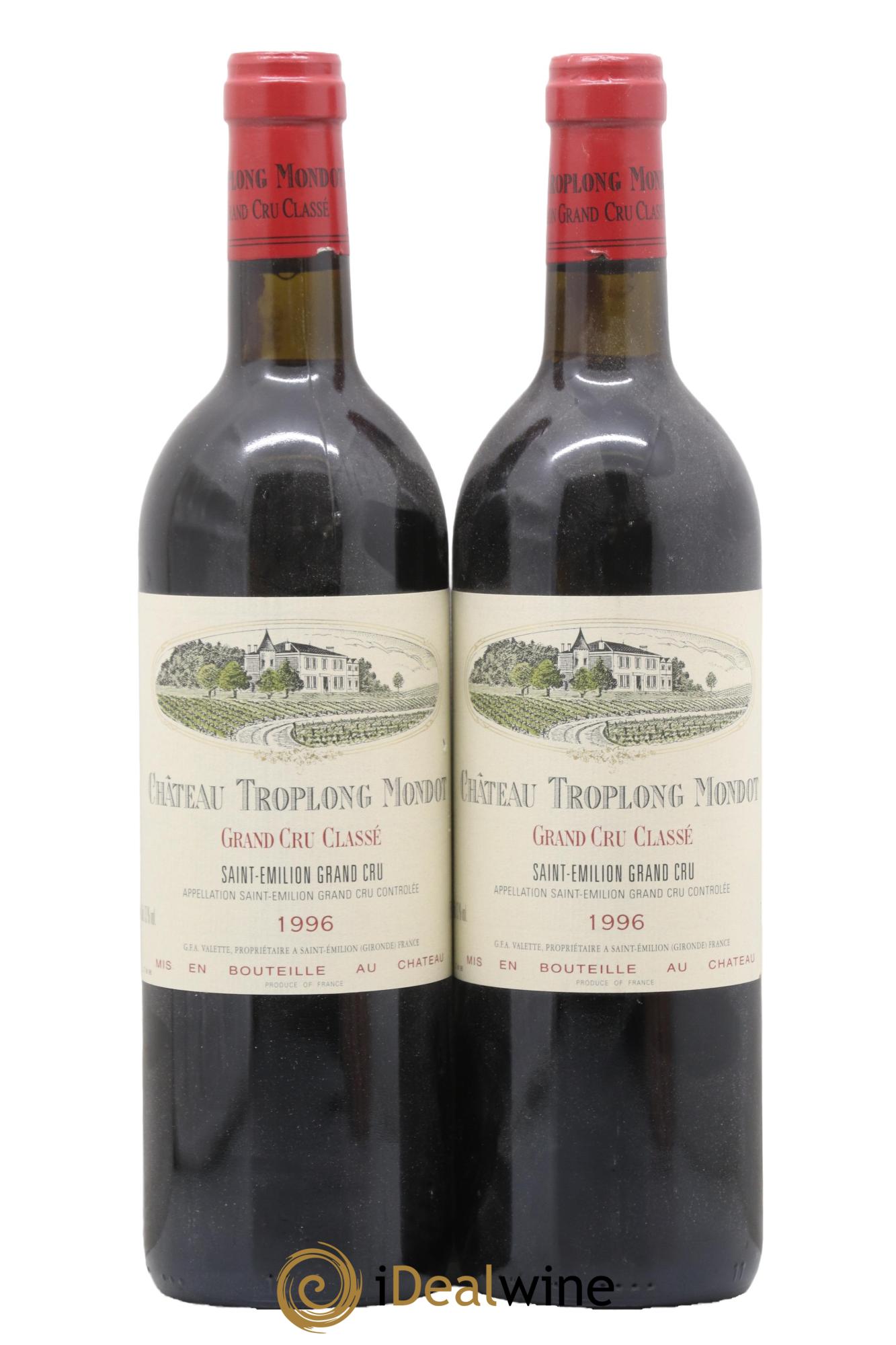 Château Troplong Mondot 1er Grand Cru Classé B 1996 - Lot de 2 bouteilles - 0