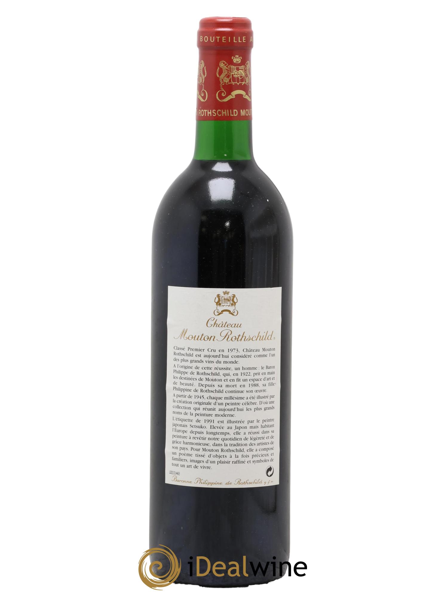 Château Mouton Rothschild 1er Grand Cru Classé 1991 - Lotto di 1 bottiglia - 1